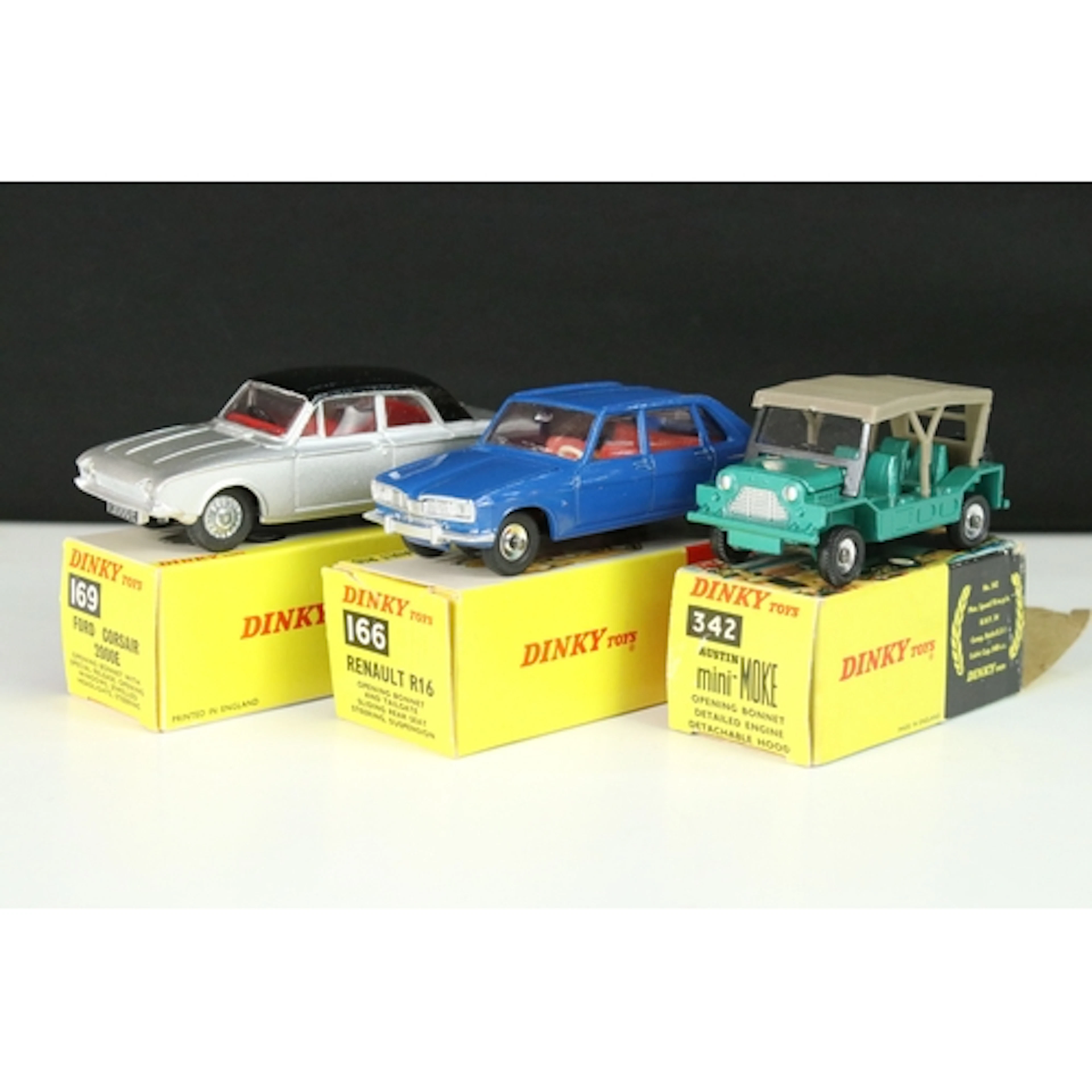 Three boxed Dinky diecast models to include 169 Ford Corsair...