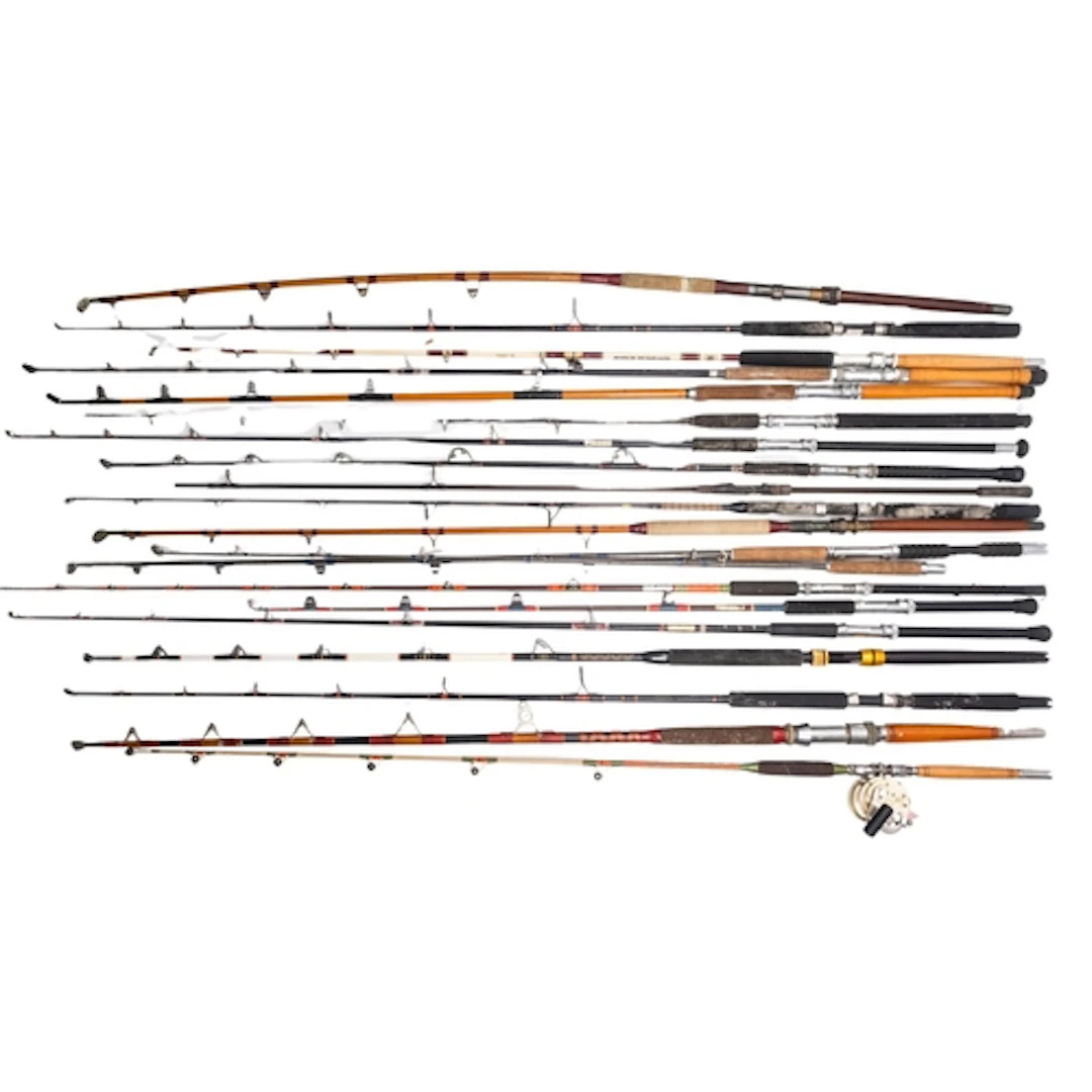 A collection of twenty various sea fishing rods. Including P...