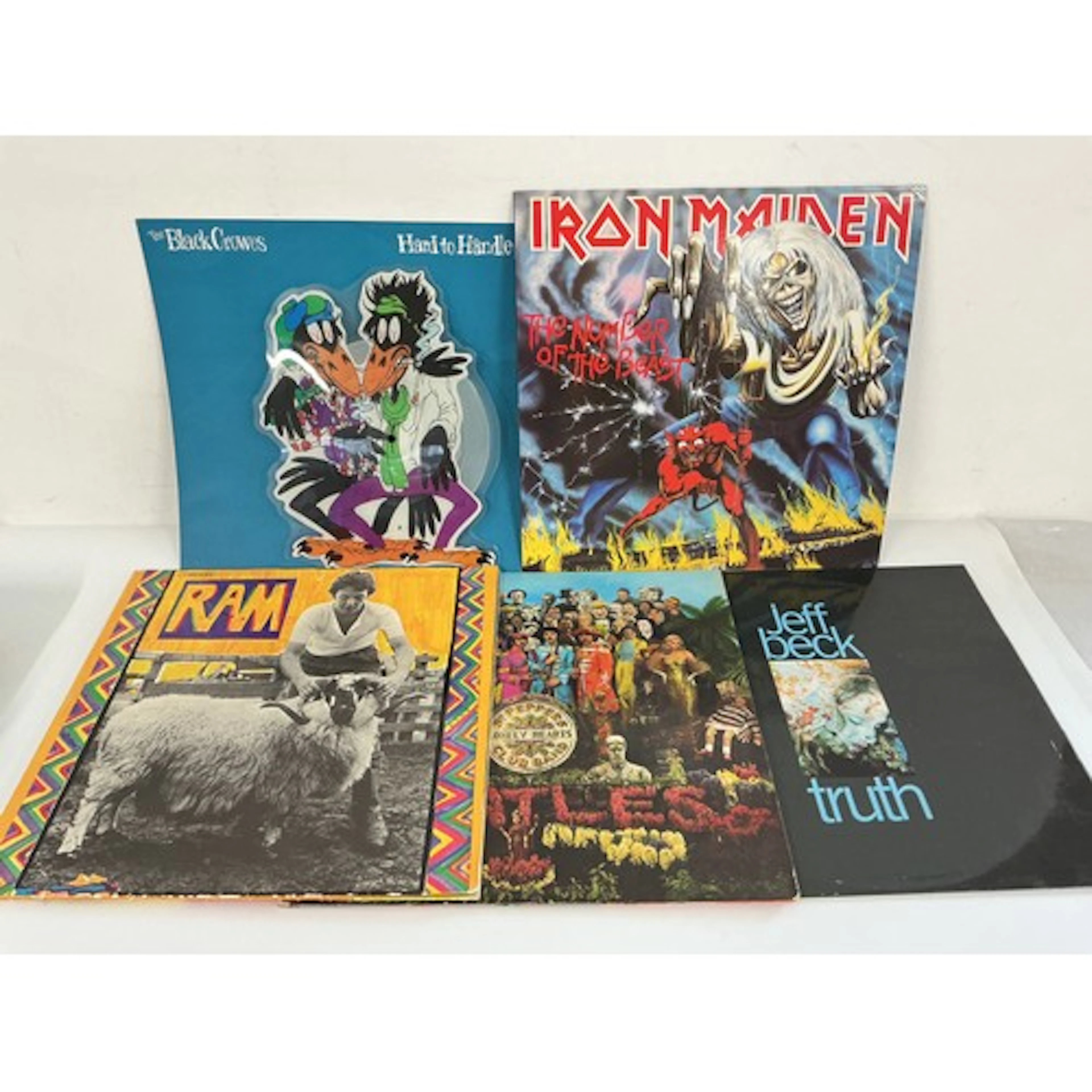 Early UK pressings of LPs by The Beatles, Jeff Beck, Iron Ma...