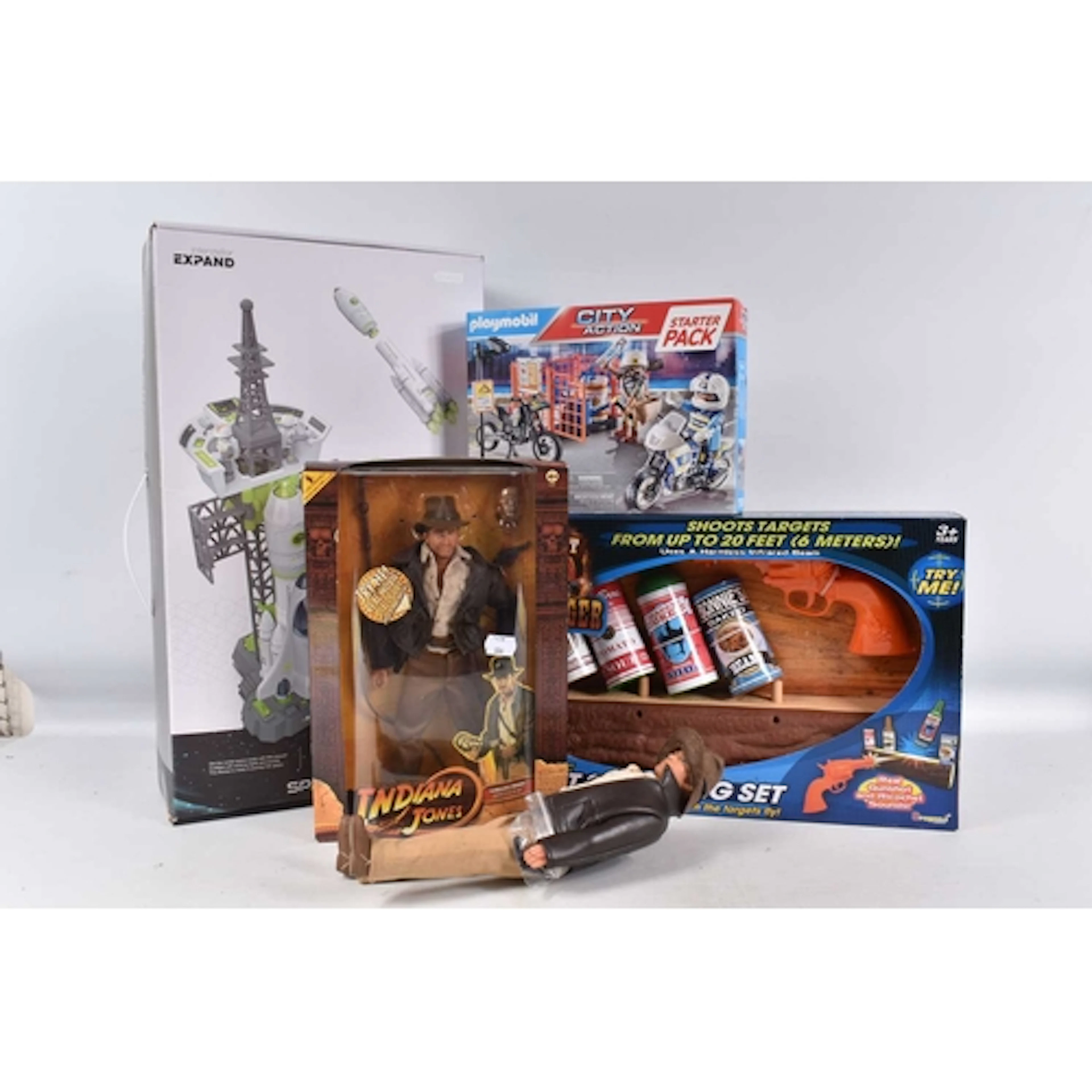 A SELECTION OF BOXED INDIANA JONES AND SPACE THEMED ACTION F...