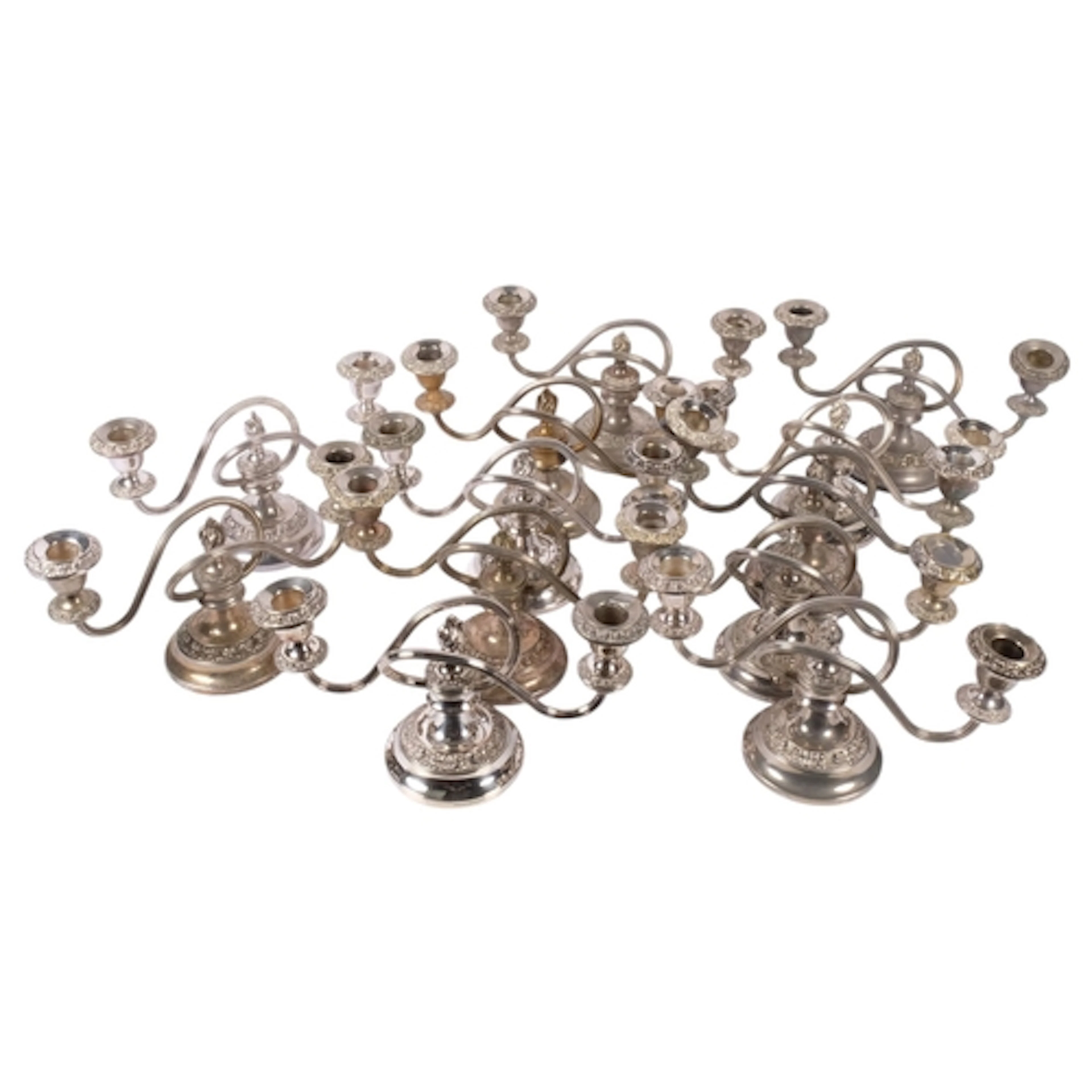 A box containing a selection of silver plated Victorian desi...