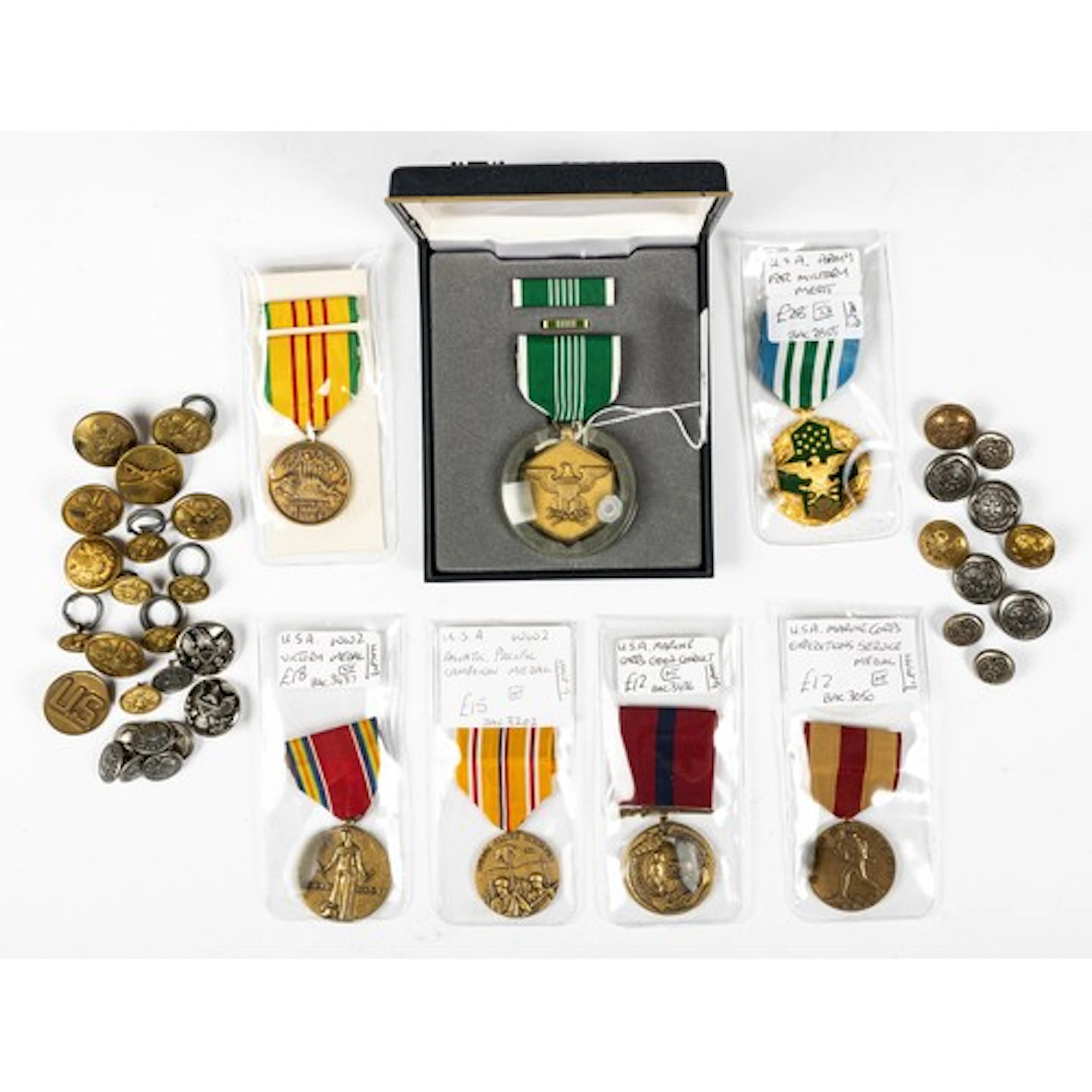 United States of America range of medals with 2 x Army Milit...
