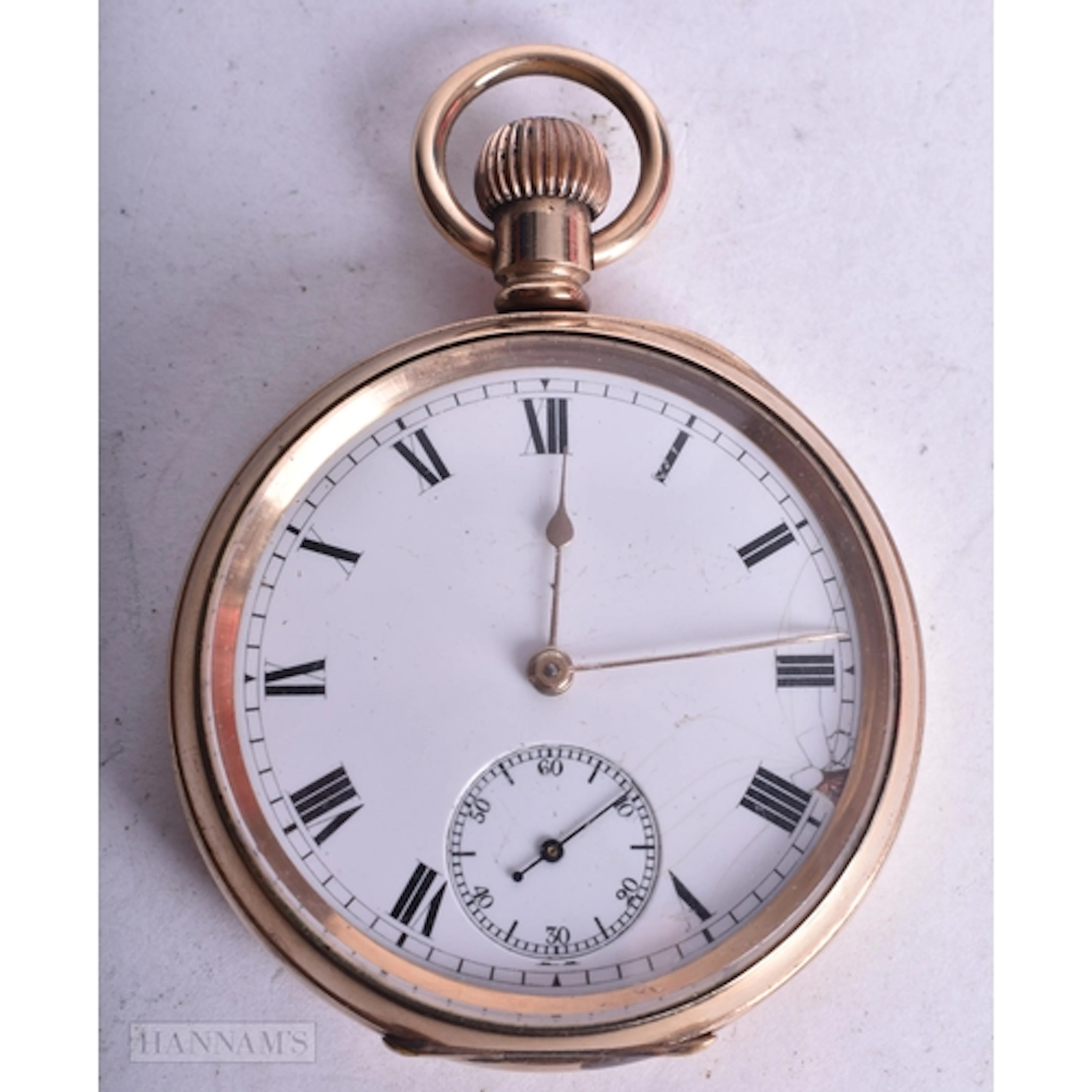 Waltham Rolled Gold Open Face Pocket Watch Hand Wind Working...