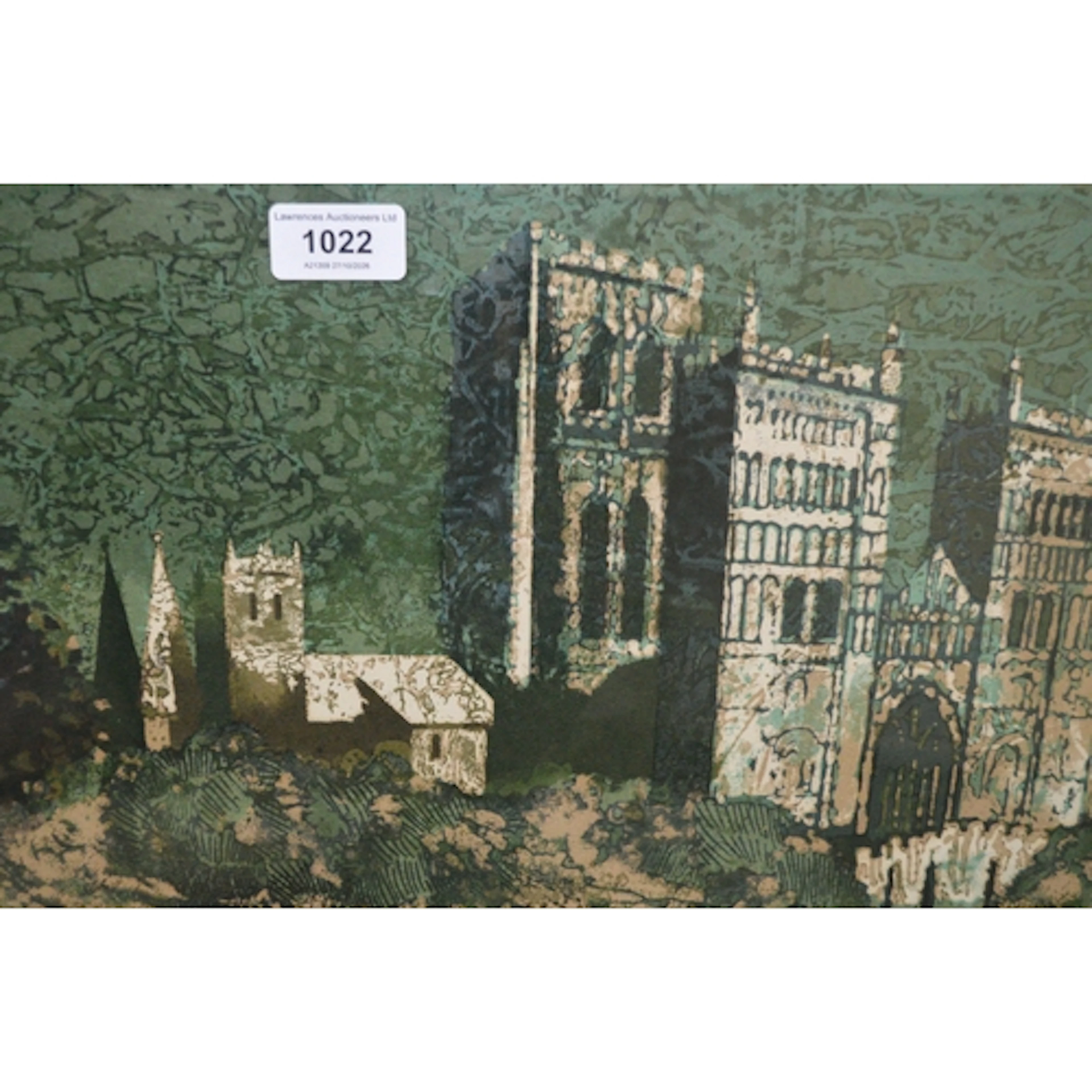 Norman Wade, signed artist's proof print, ' Durham Cathedral...