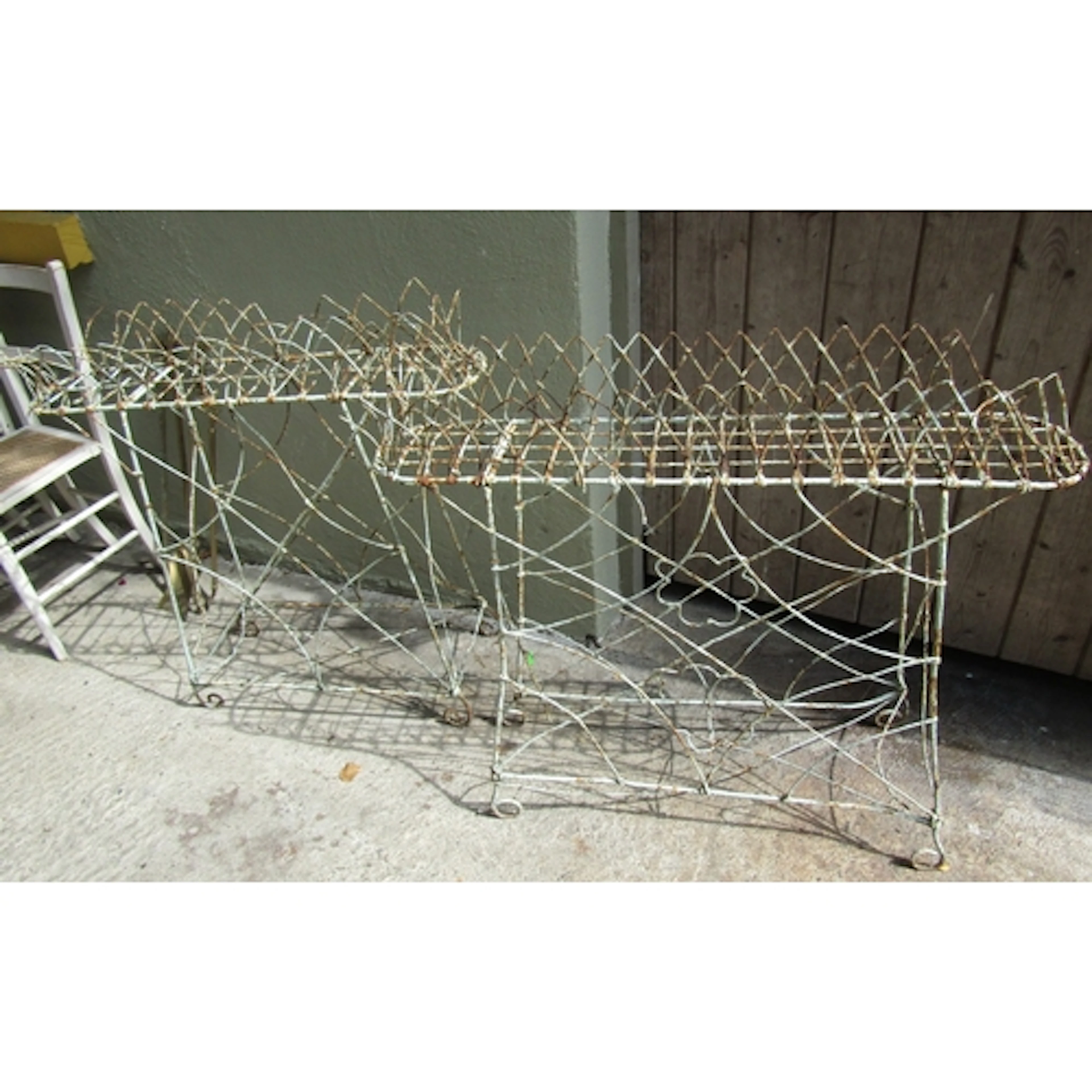 Two Antique Metal Frame Plant Pot Stands Largest Approximate...