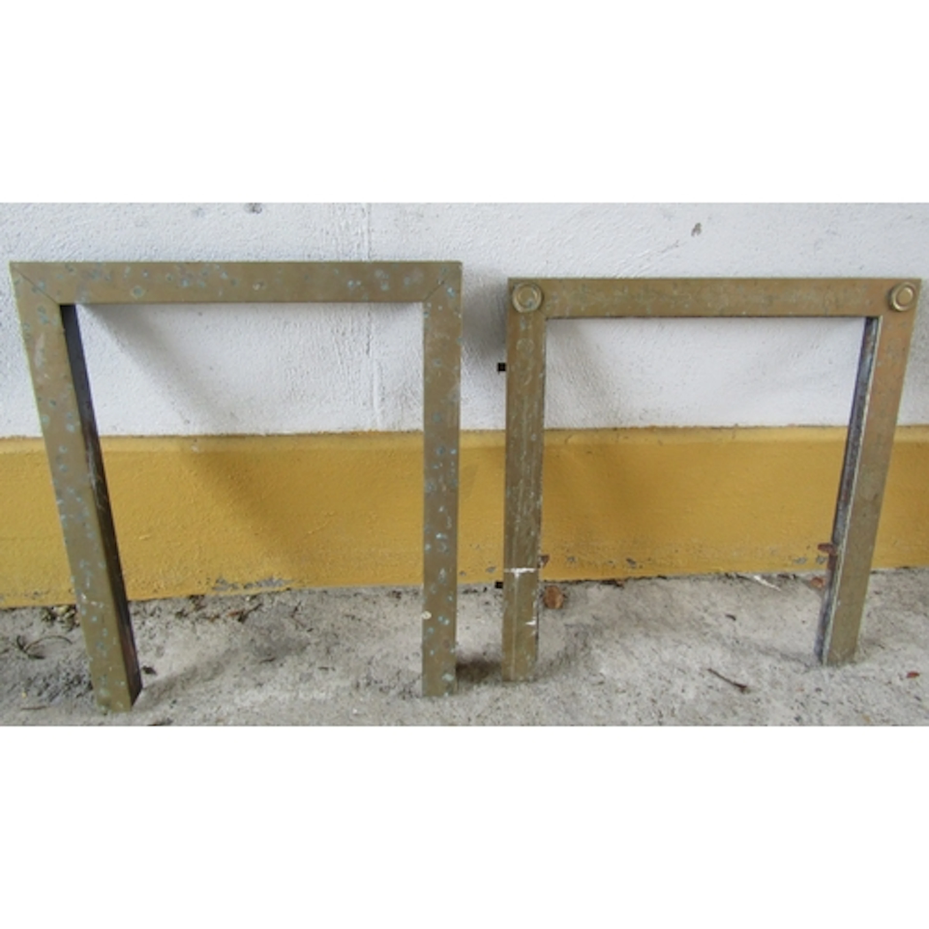 Pair of Antique Brass Framed Fire Insets