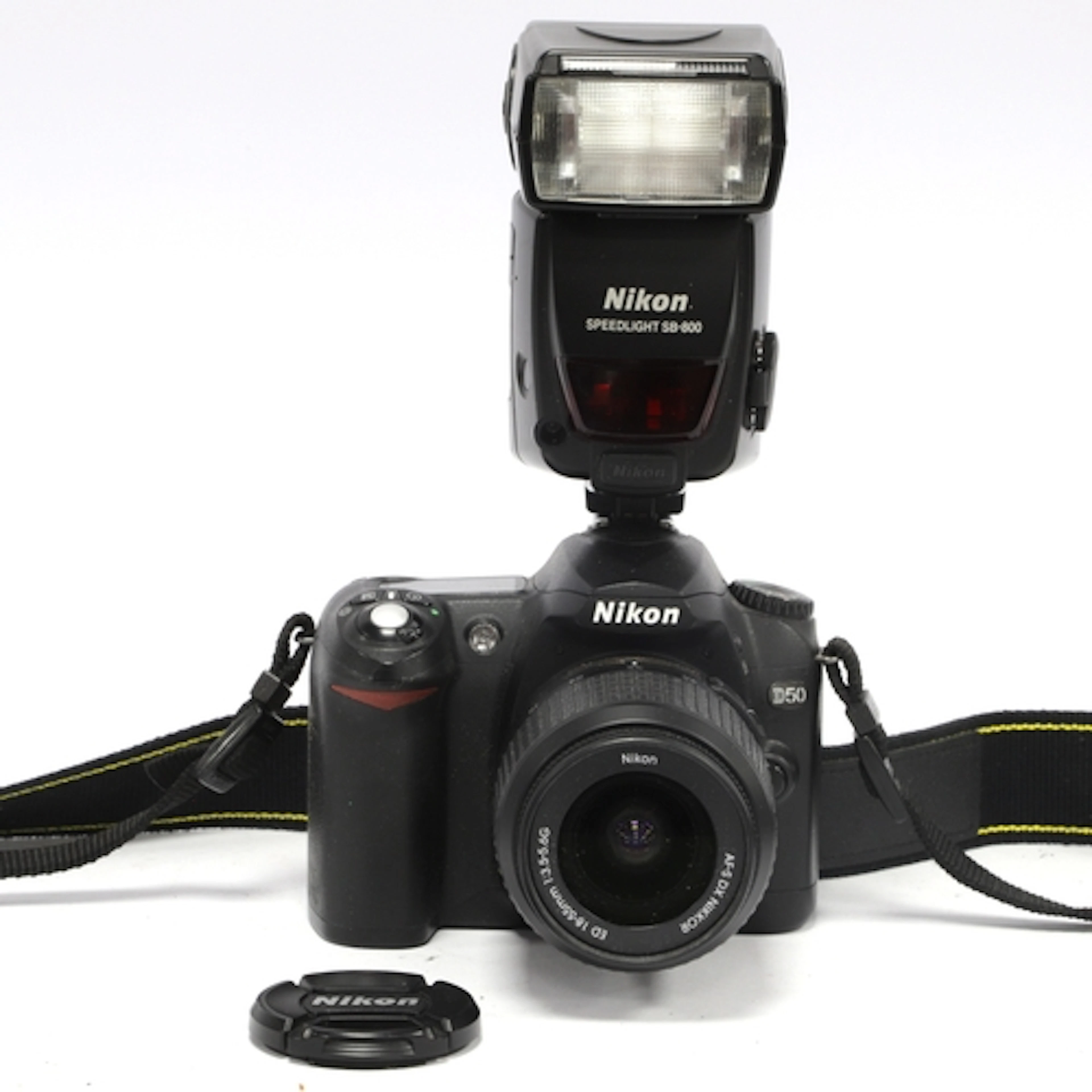 Nikon D50 DLSR Camera with attached Nikon DX AF-S Nikkor 18-...