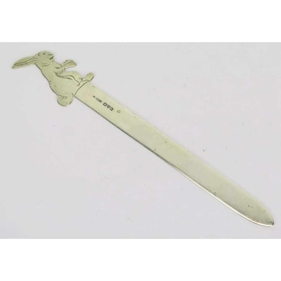 A George V novelty silver letter opener, the terminal in the...