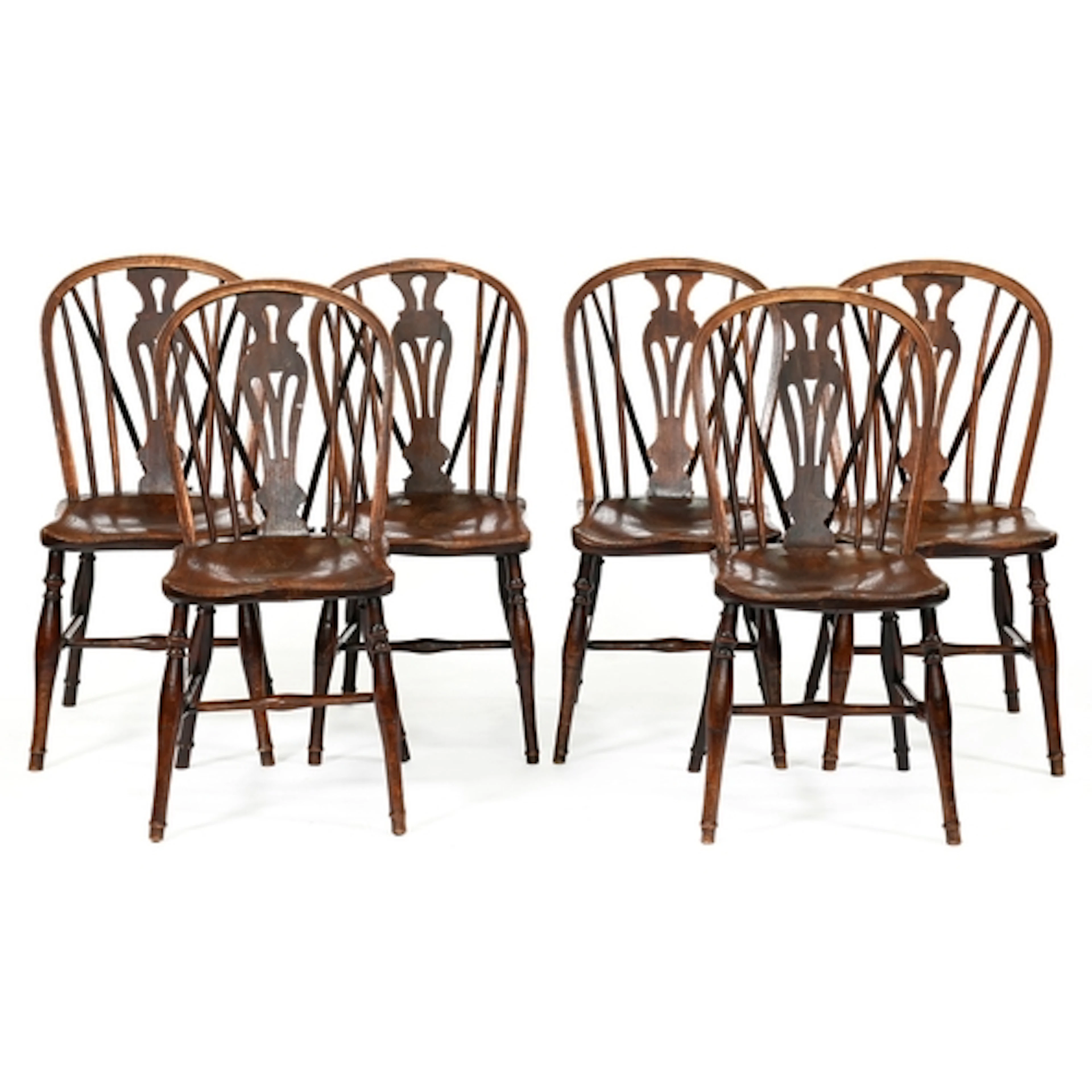 Six Victorian low hoop-back Windsor side chairs, attributed ...