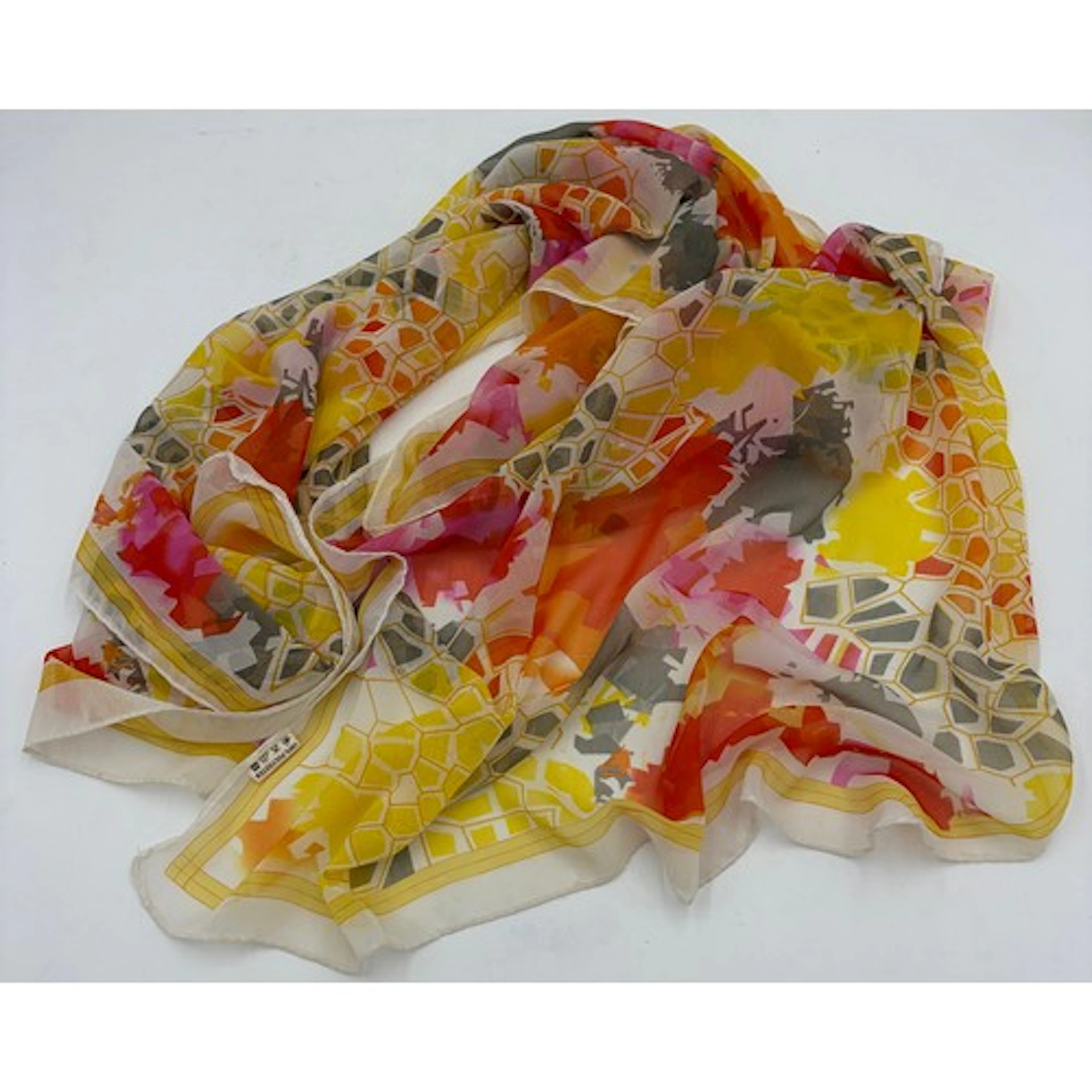 A vintage Christian Dior polyester scarf in bright colours o...
