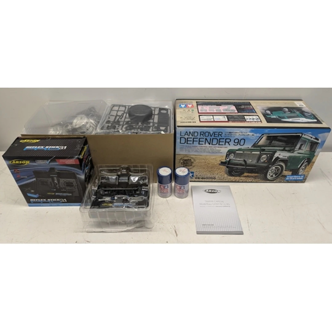A Tamiya Land Rover Defender 90 4WD offroad radio control ca...