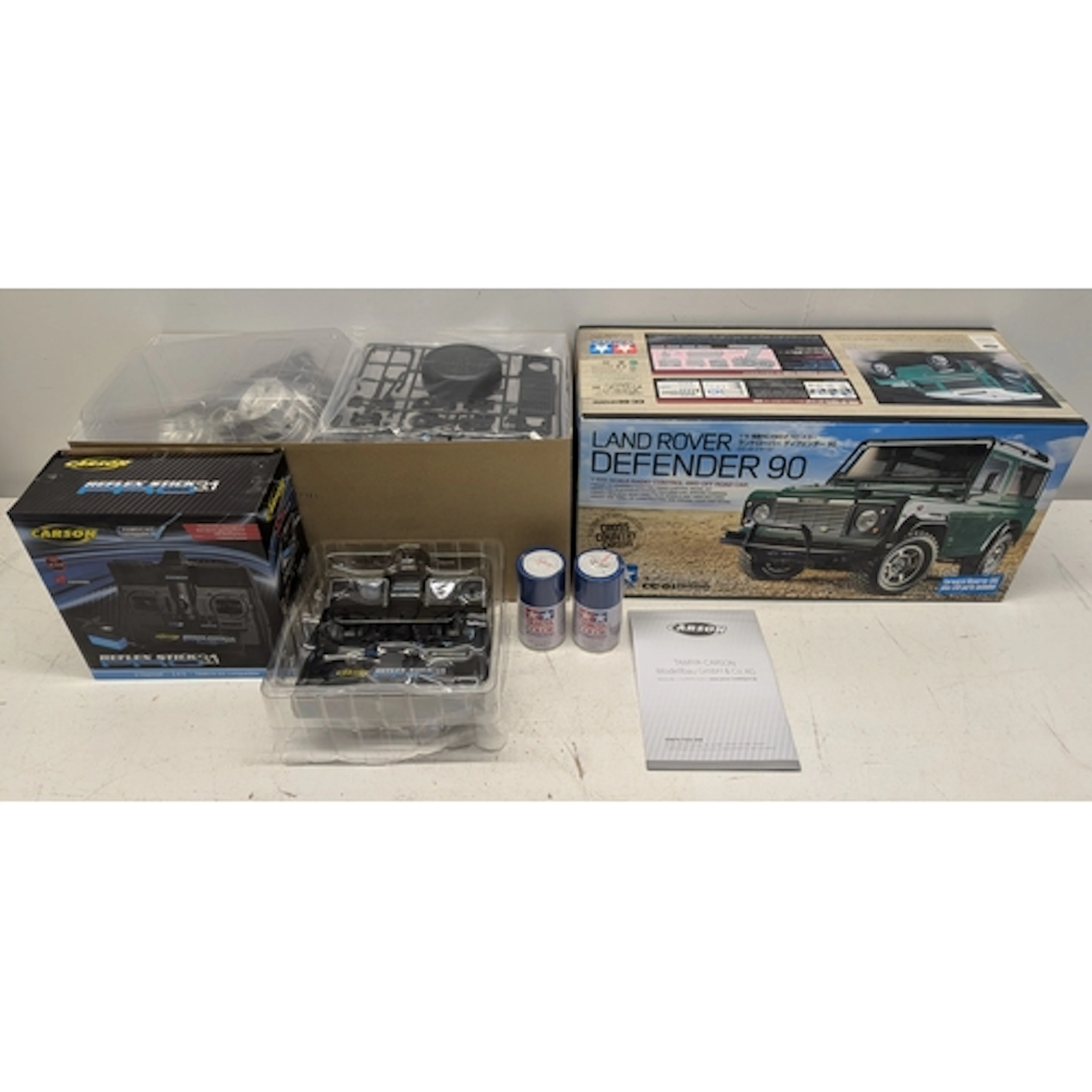 A Tamiya Land Rover Defender 90 4WD offroad radio control ca...