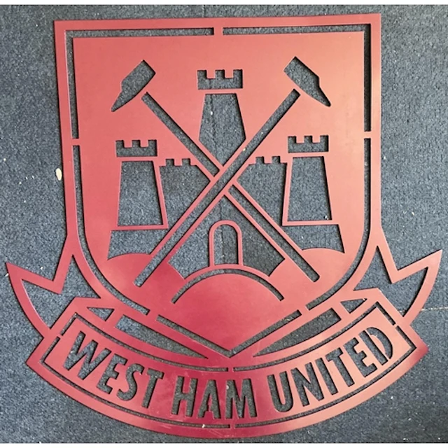West Ham United Wrought Iron Football Sign: Heavy metal clar...