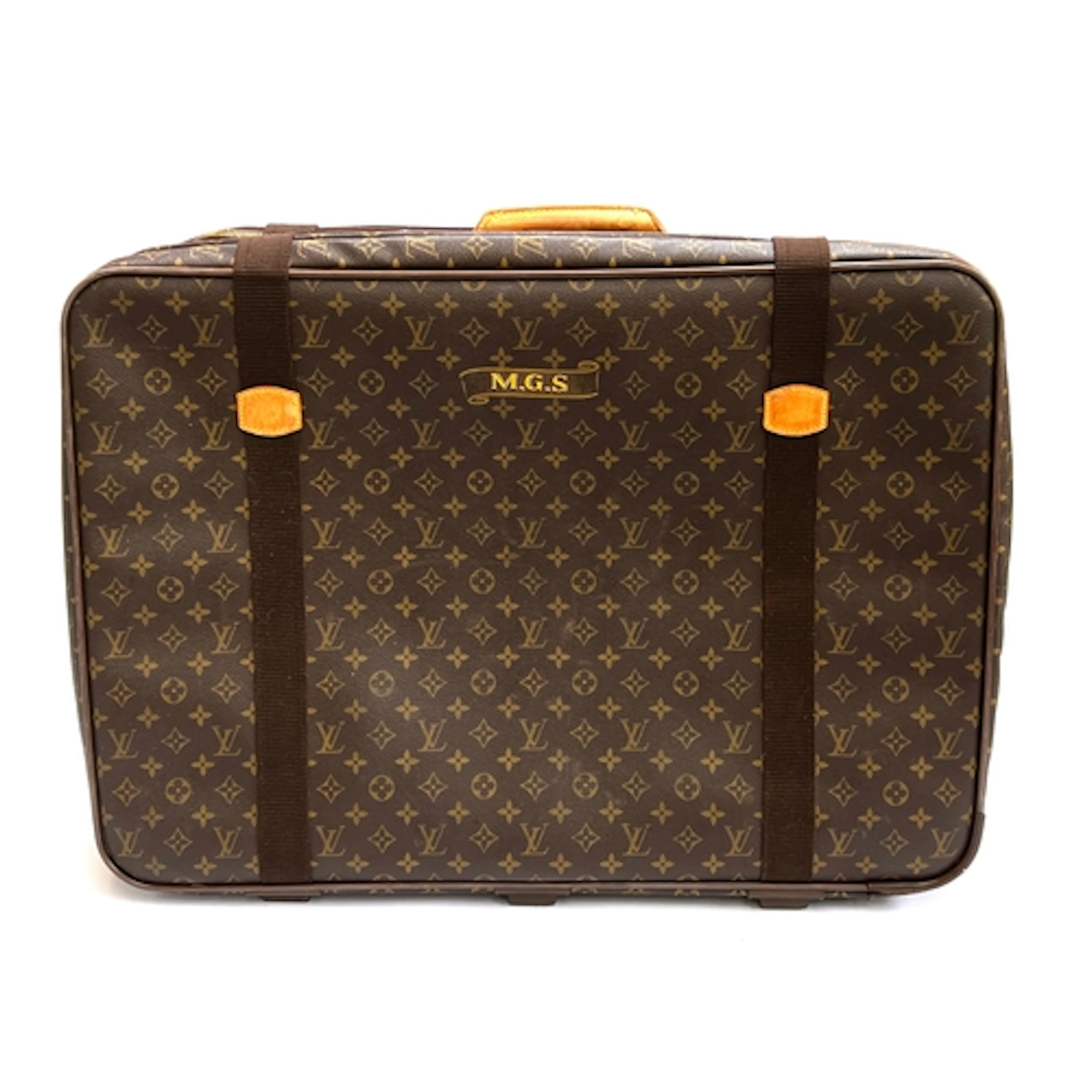 A Louis Vuitton monogrammed suitcase with webbing straps, 72...