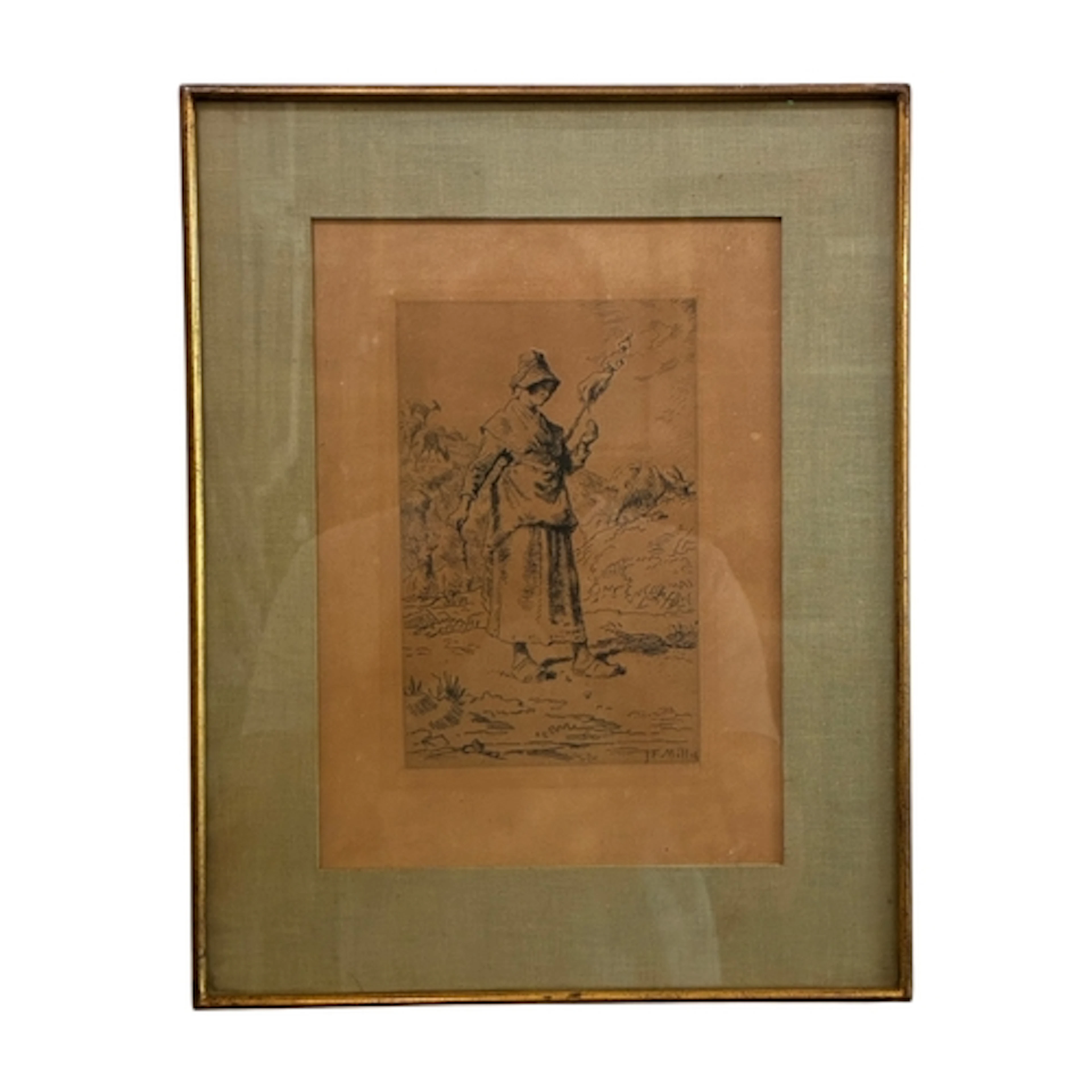 Jean-François Millet (French, 1814-1875) - La Fileuse Auverg...