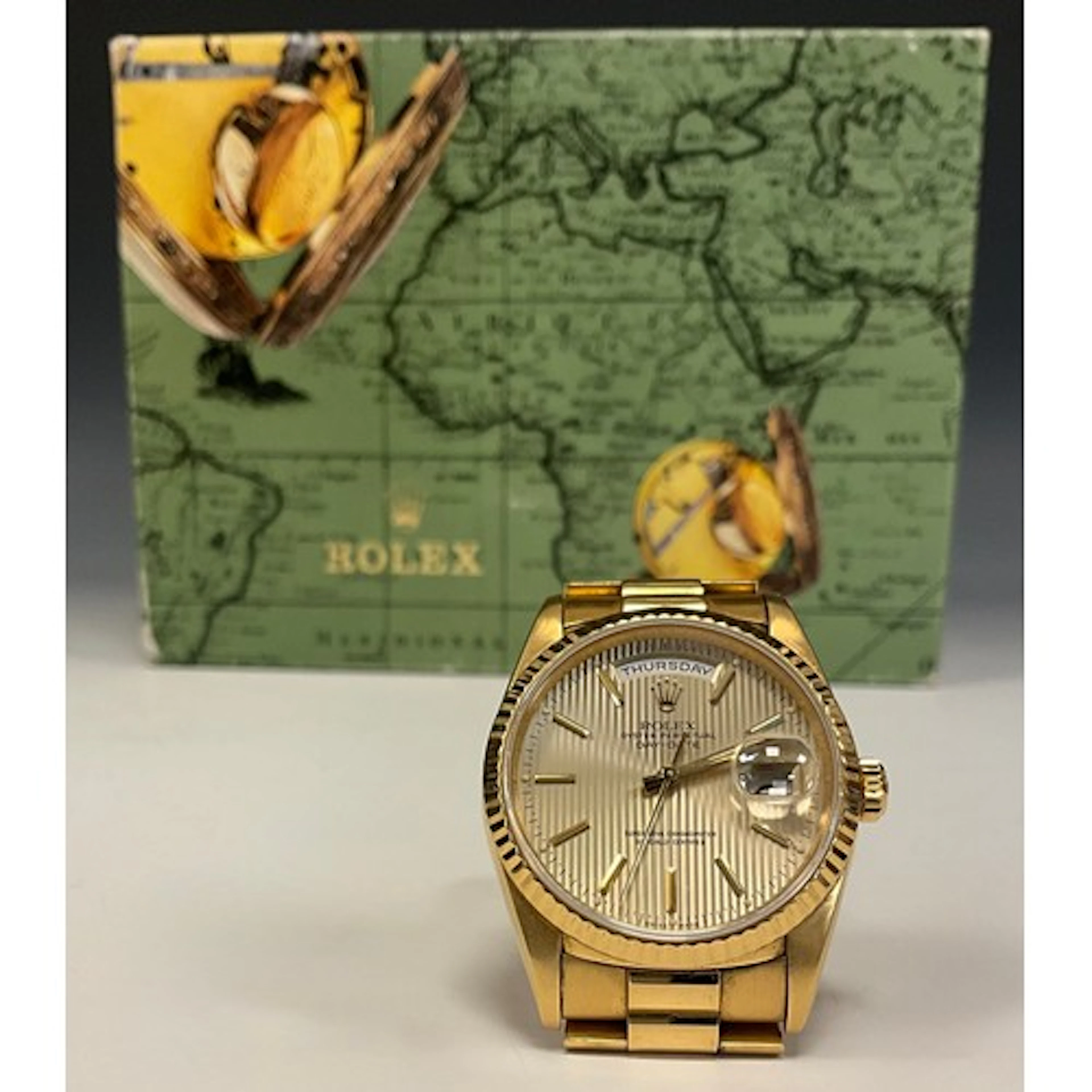 Rolex - an 18ct gold Oyster perpetual day-date wristwatch, 3...