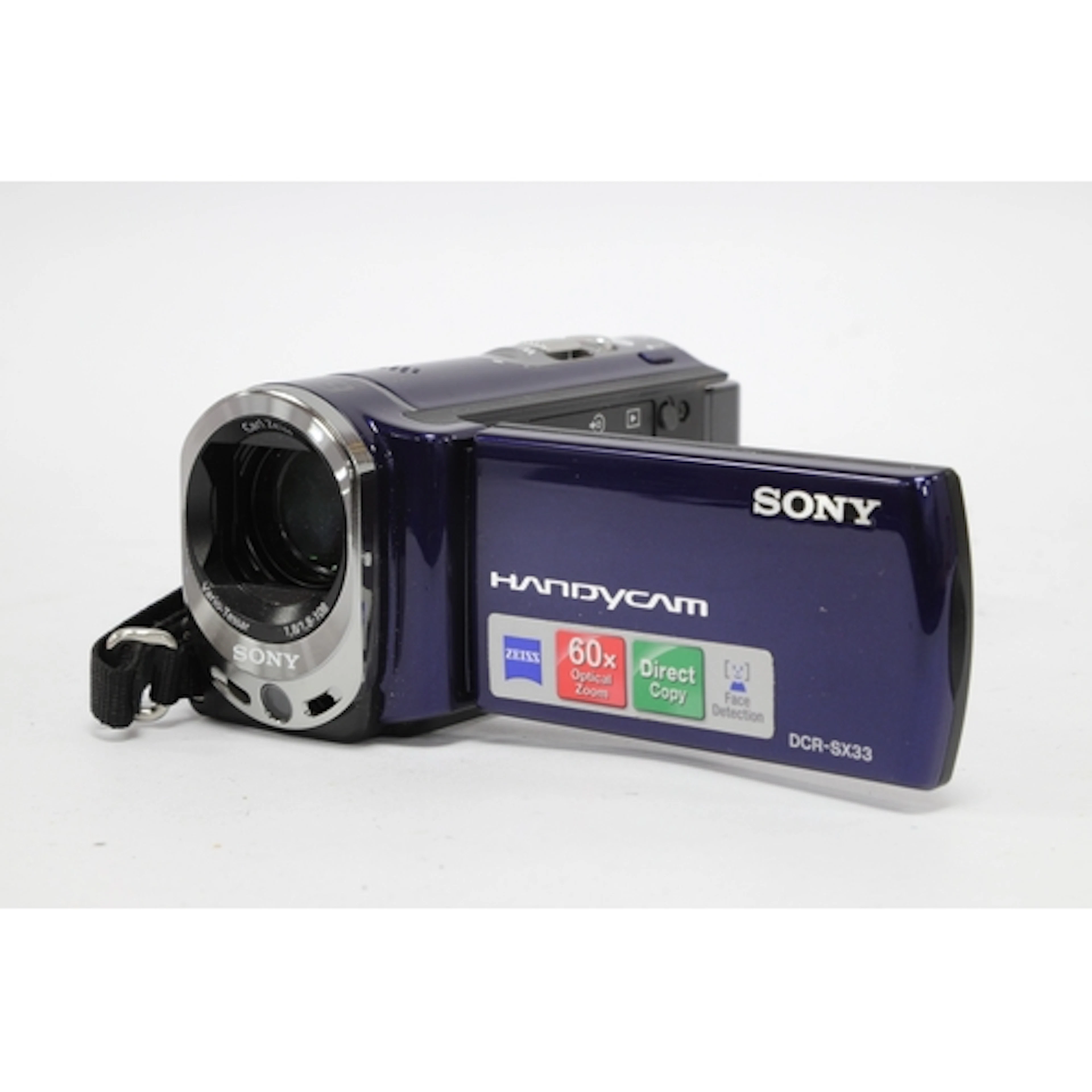 Sony Handycam DCR-SX33E Digital Camcorder, Blue, Untested.