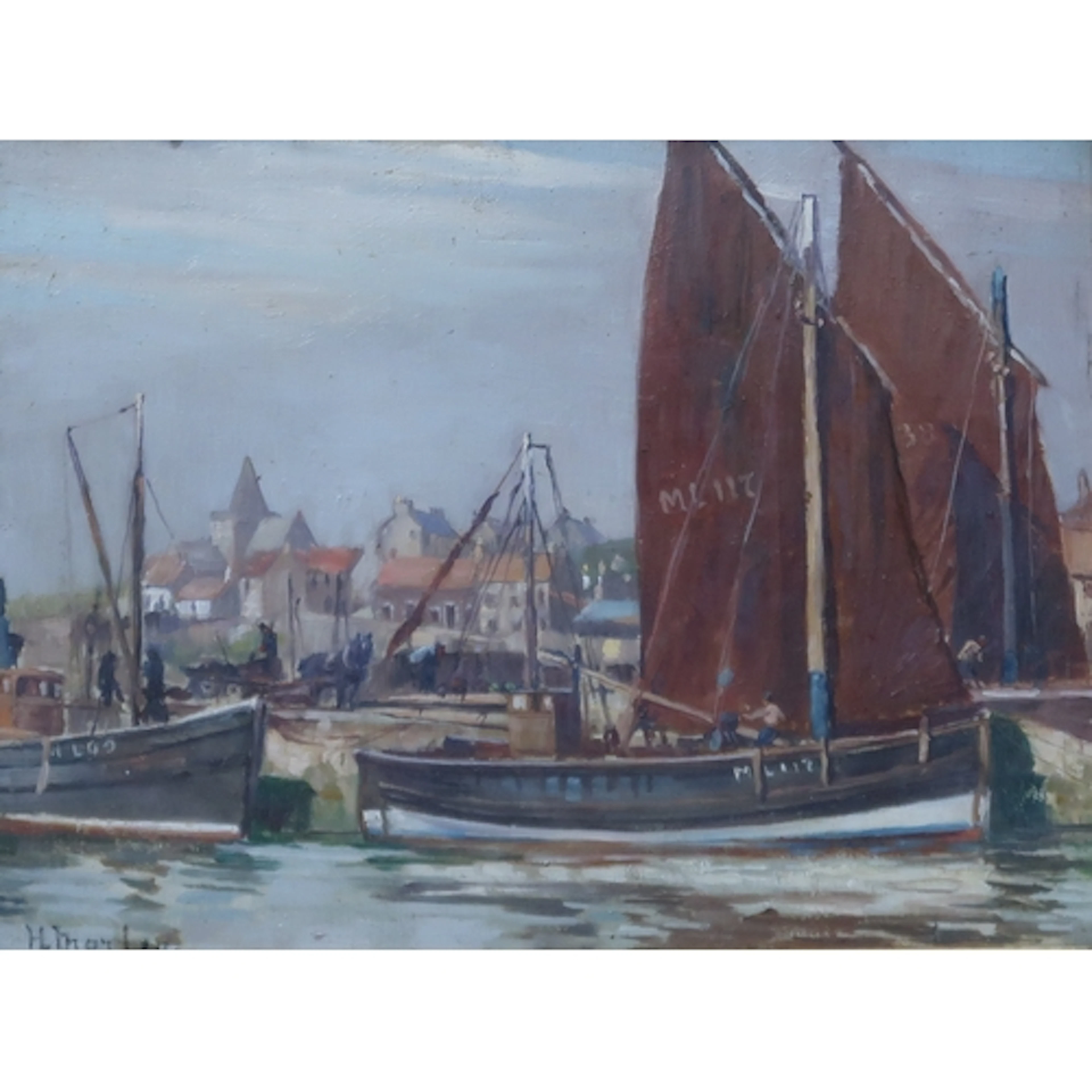 HUBERT THORNLEY (BRITISH fl.1858-1898) BOATS IN PITTENWEEM...