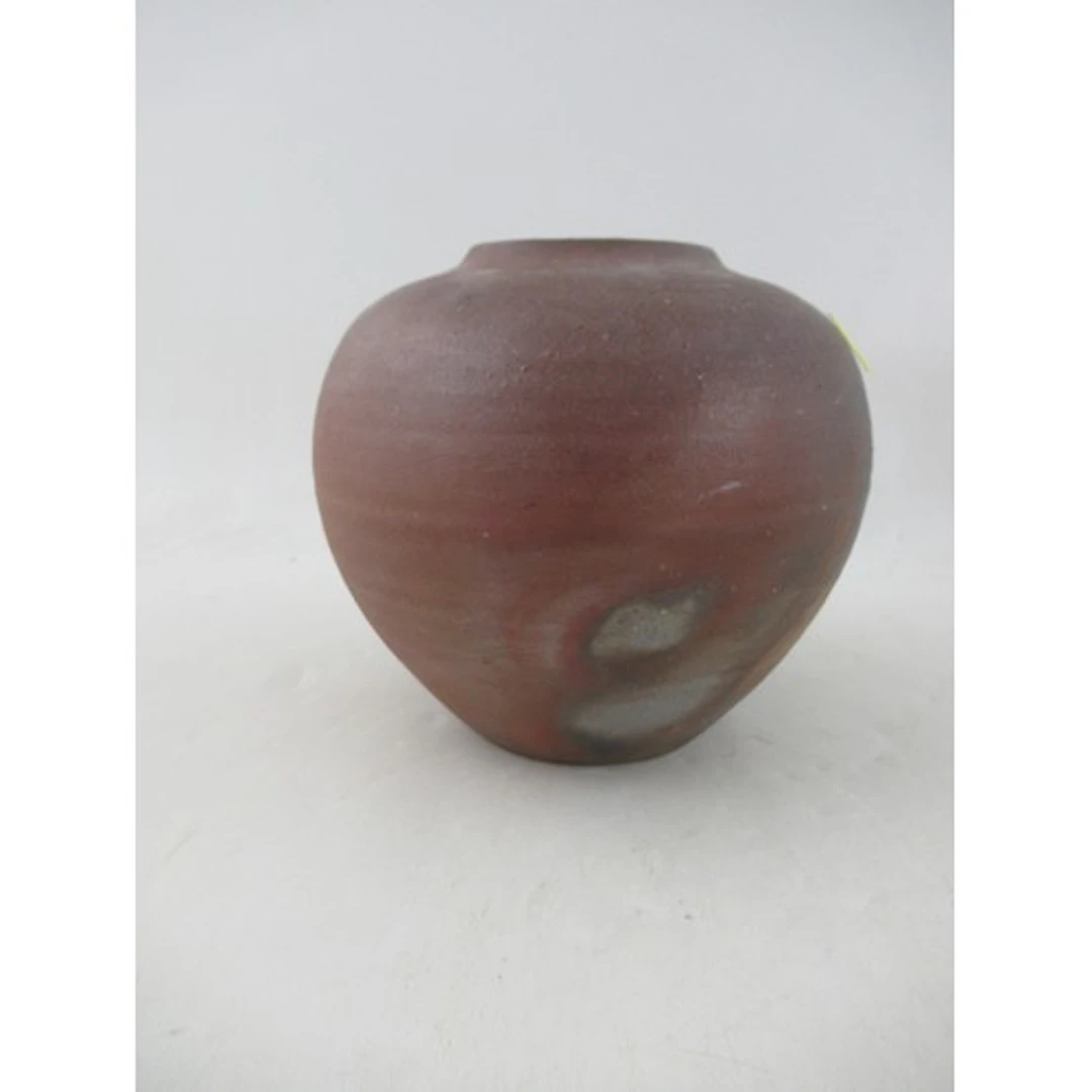 A Japanese Bizen style vase, height 7.5ins