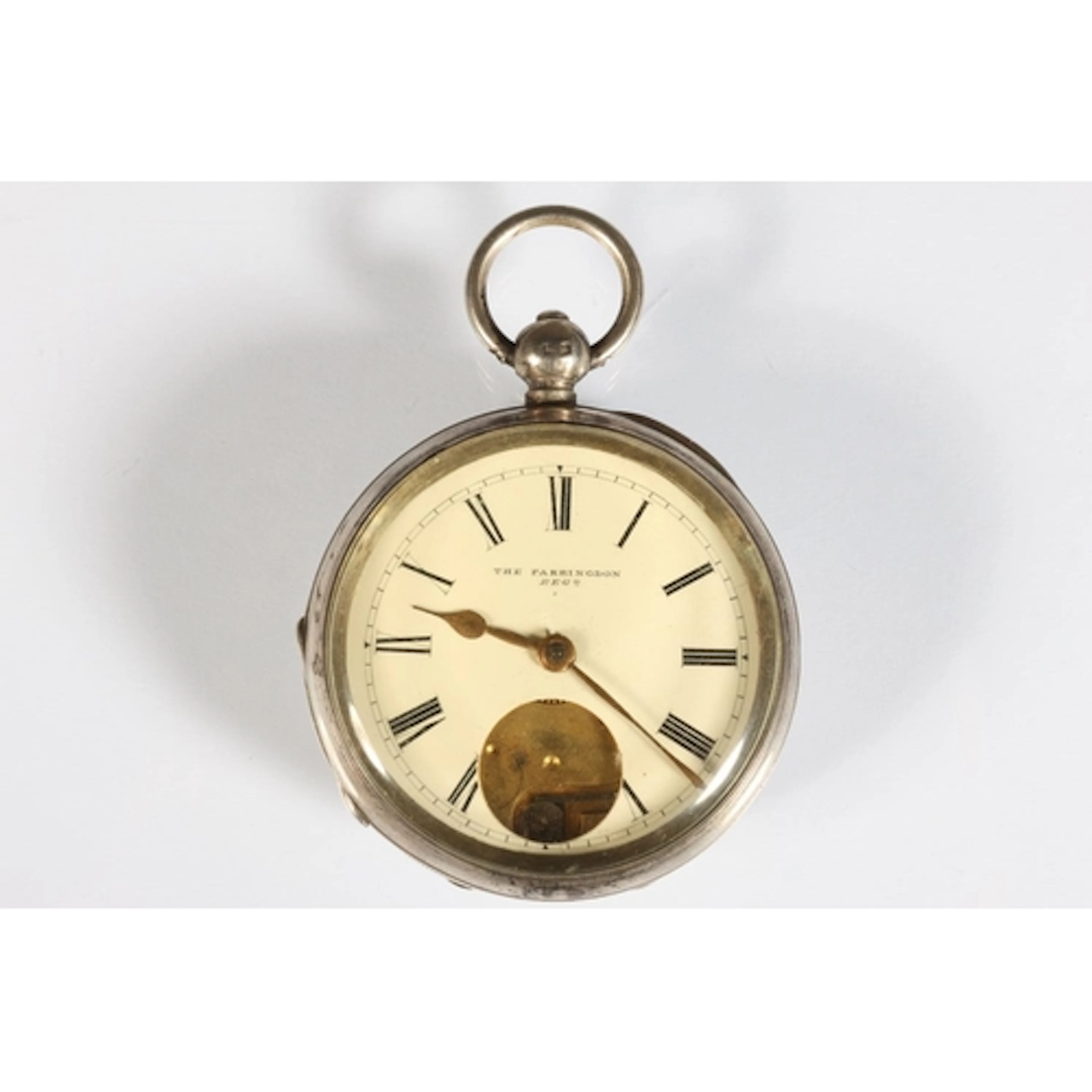 Silver open faced pocket watch, the works marked '150234 The...