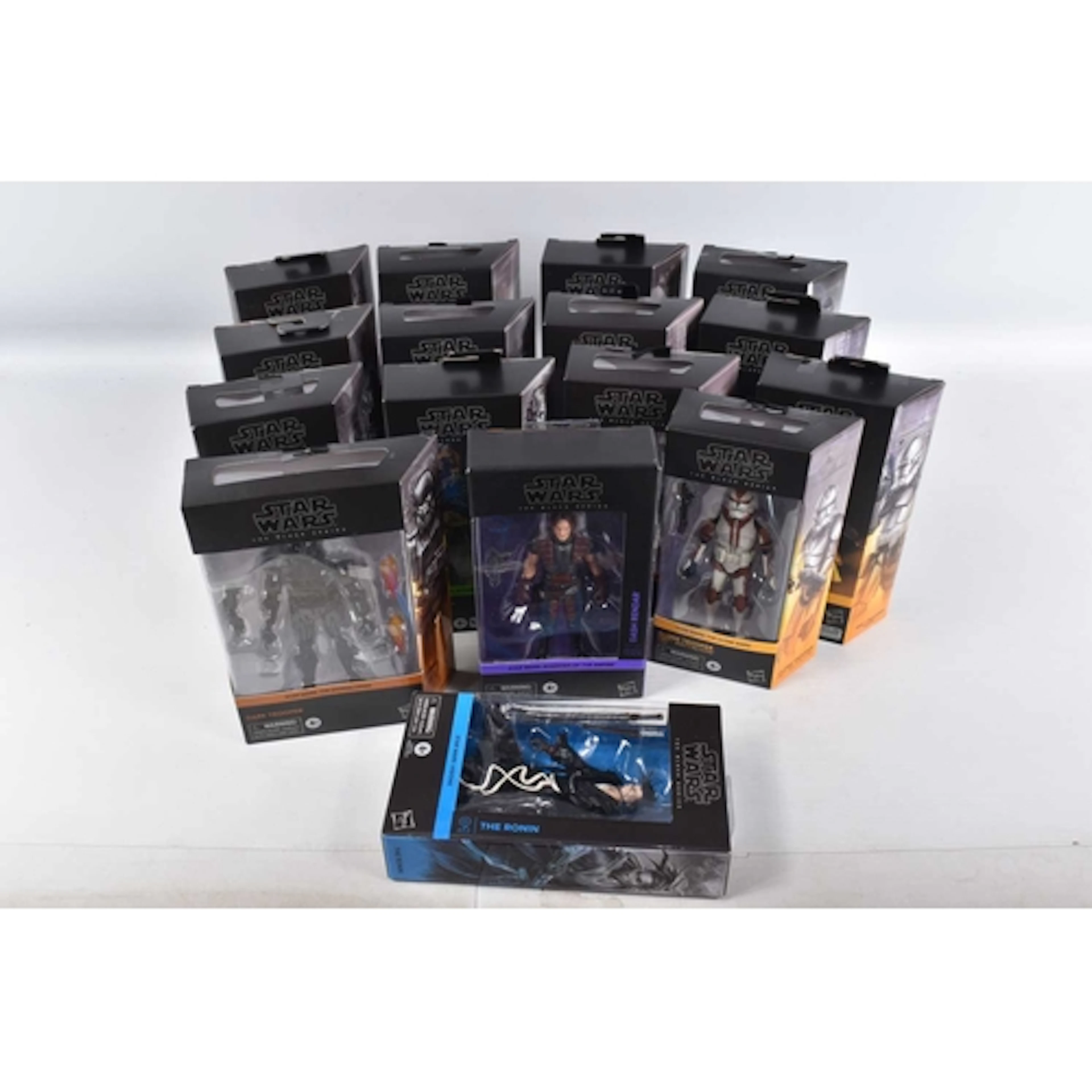 A TRAY OF BOXED DISNEY HASBRO STAR WARS THE BLACK SERIES ACT...