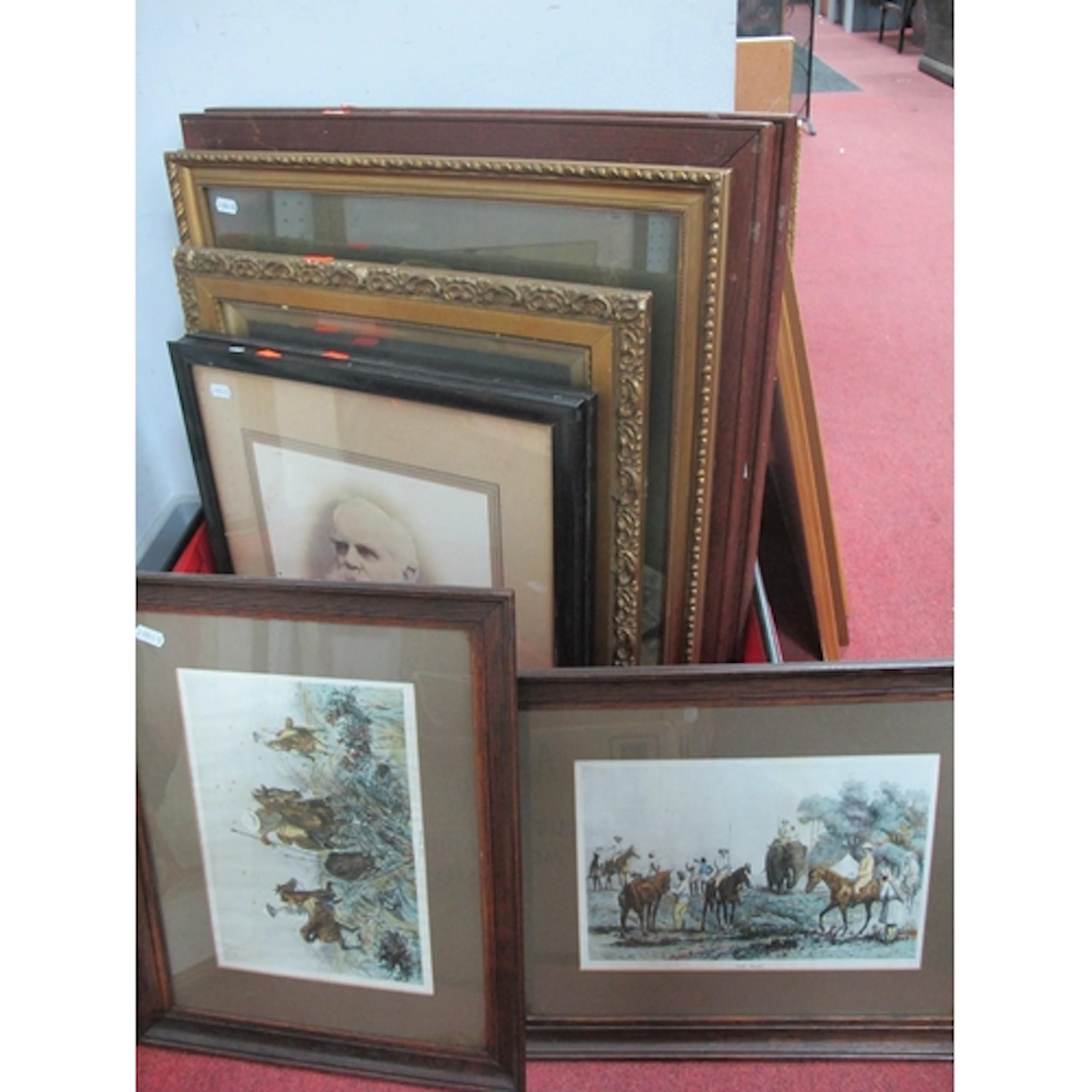 Framed Studio Portraits and Prints, including assorted early...