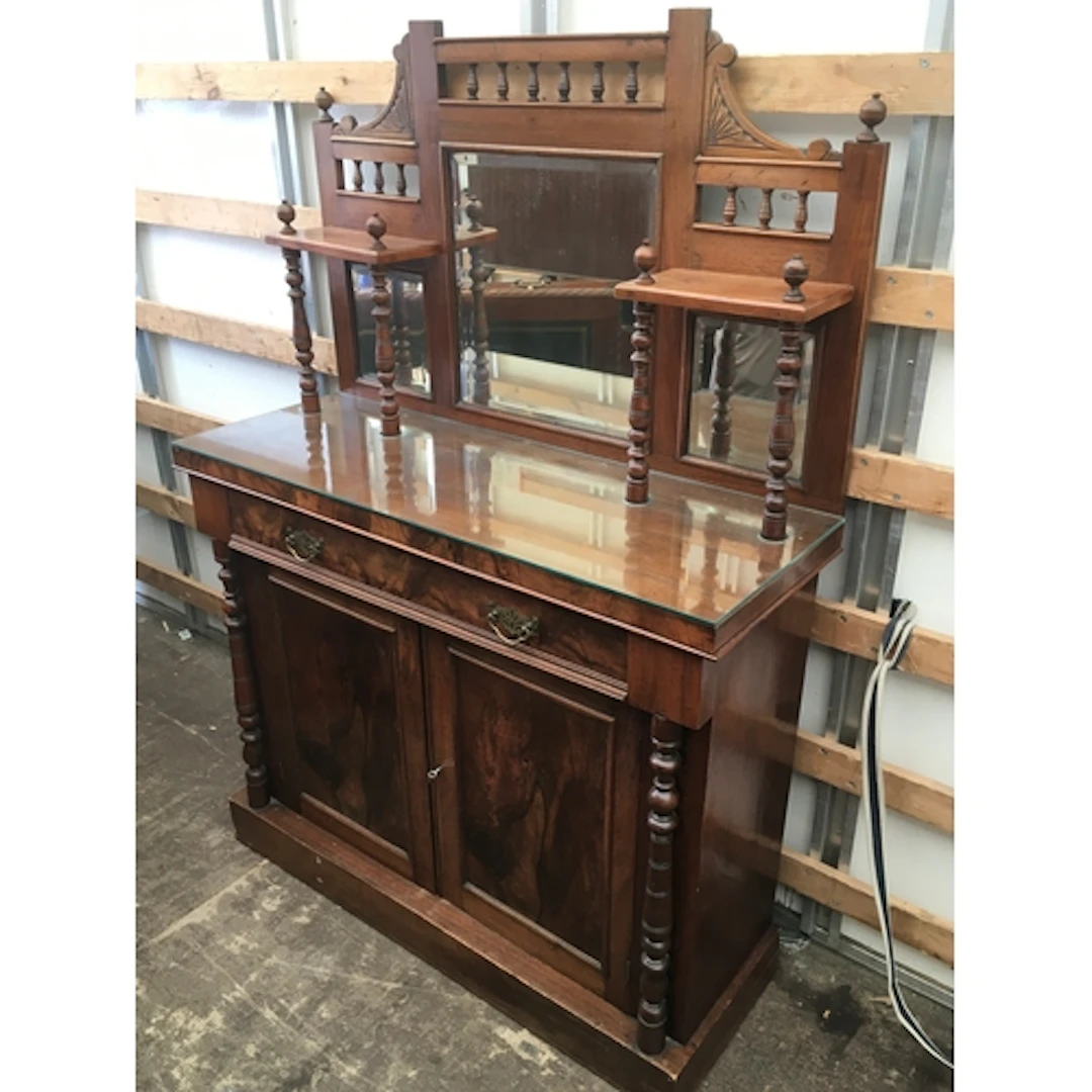 Walnut chiffonier 105cm wide, 152cm tall, 40cm long NO RESER...