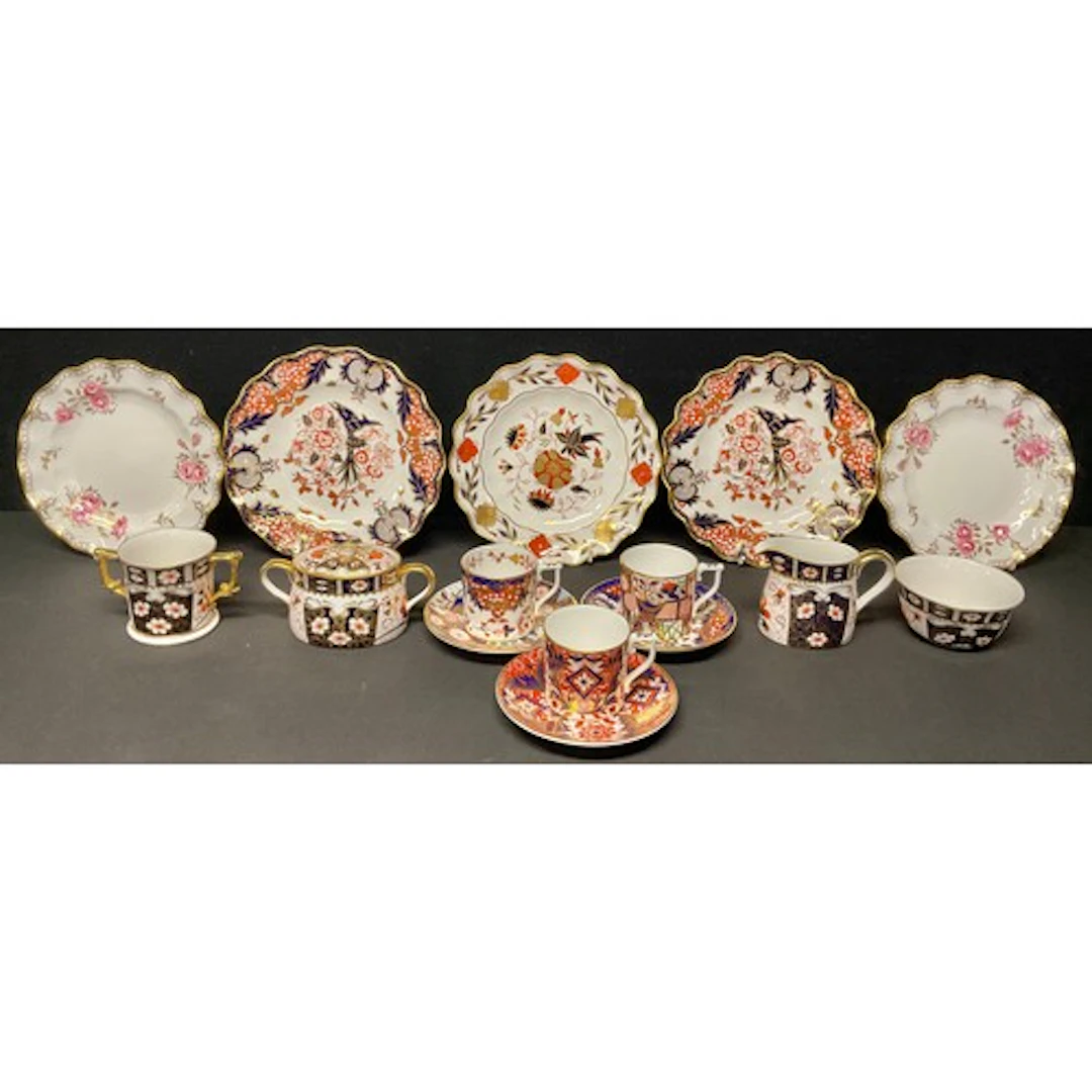 Royal Crown Derby - a 2451 pattern sucrier, milk jug, sugar ...