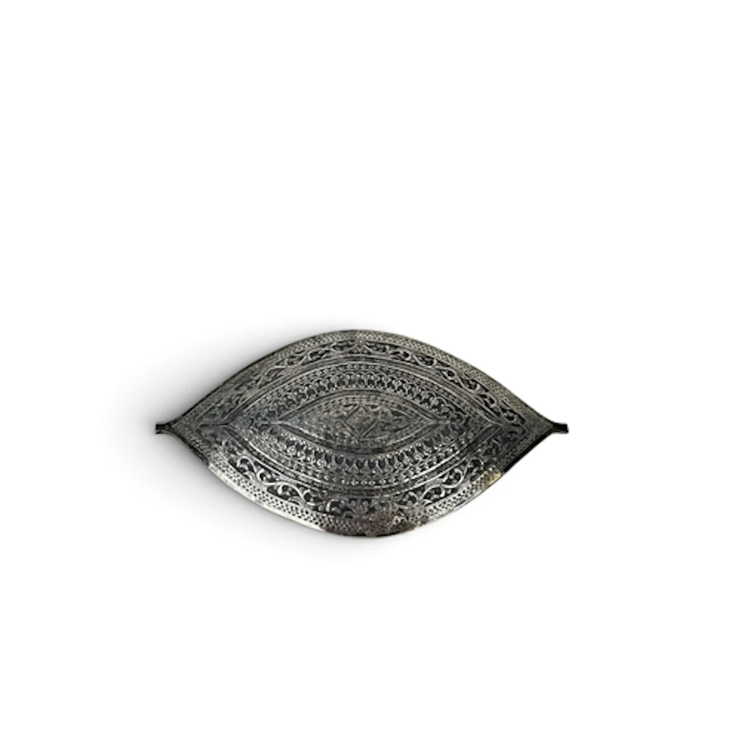 A 19TH CENTURY MALAYSIAN ISLAMIC ENGRAVED SILVER BELT BUCKLE...