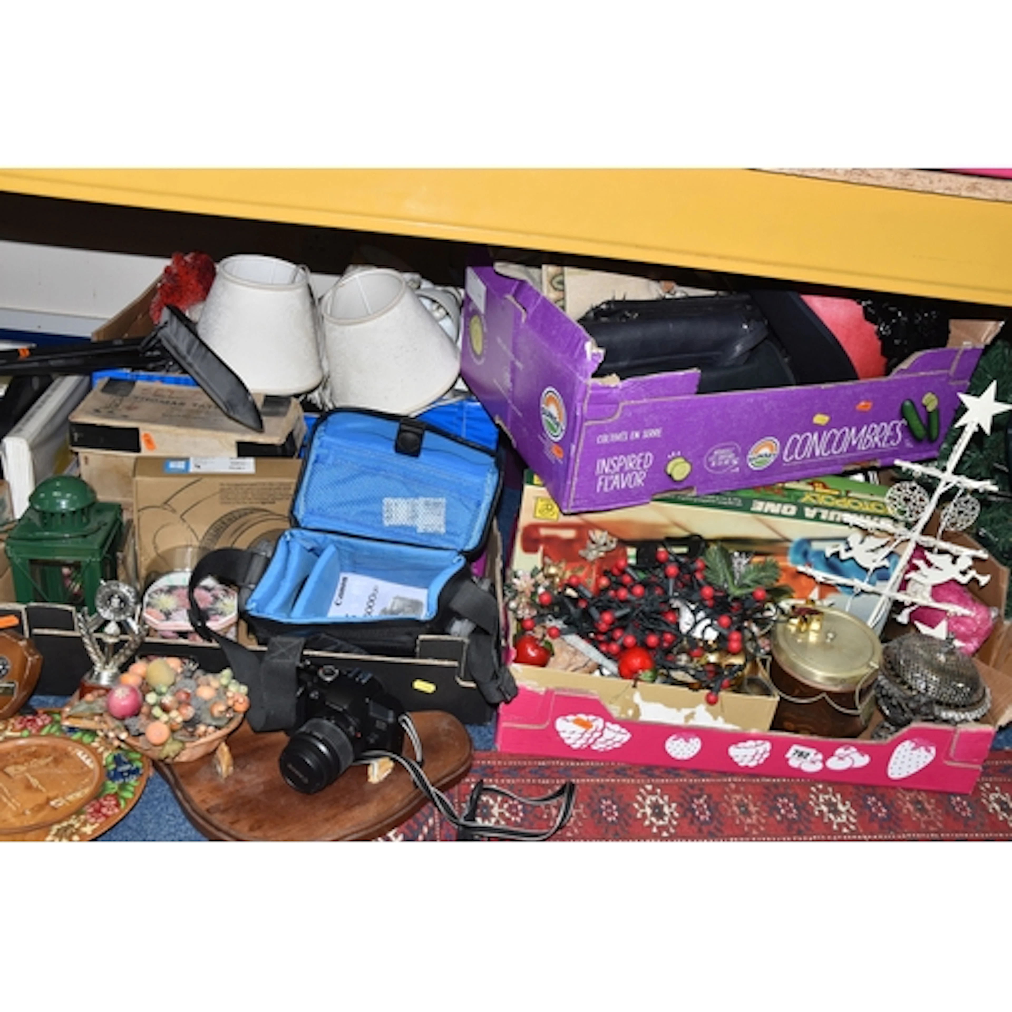 SEVEN BOXES AND LOOSE OF ASSORTED HOUSEHOLD ITEMS to include...
