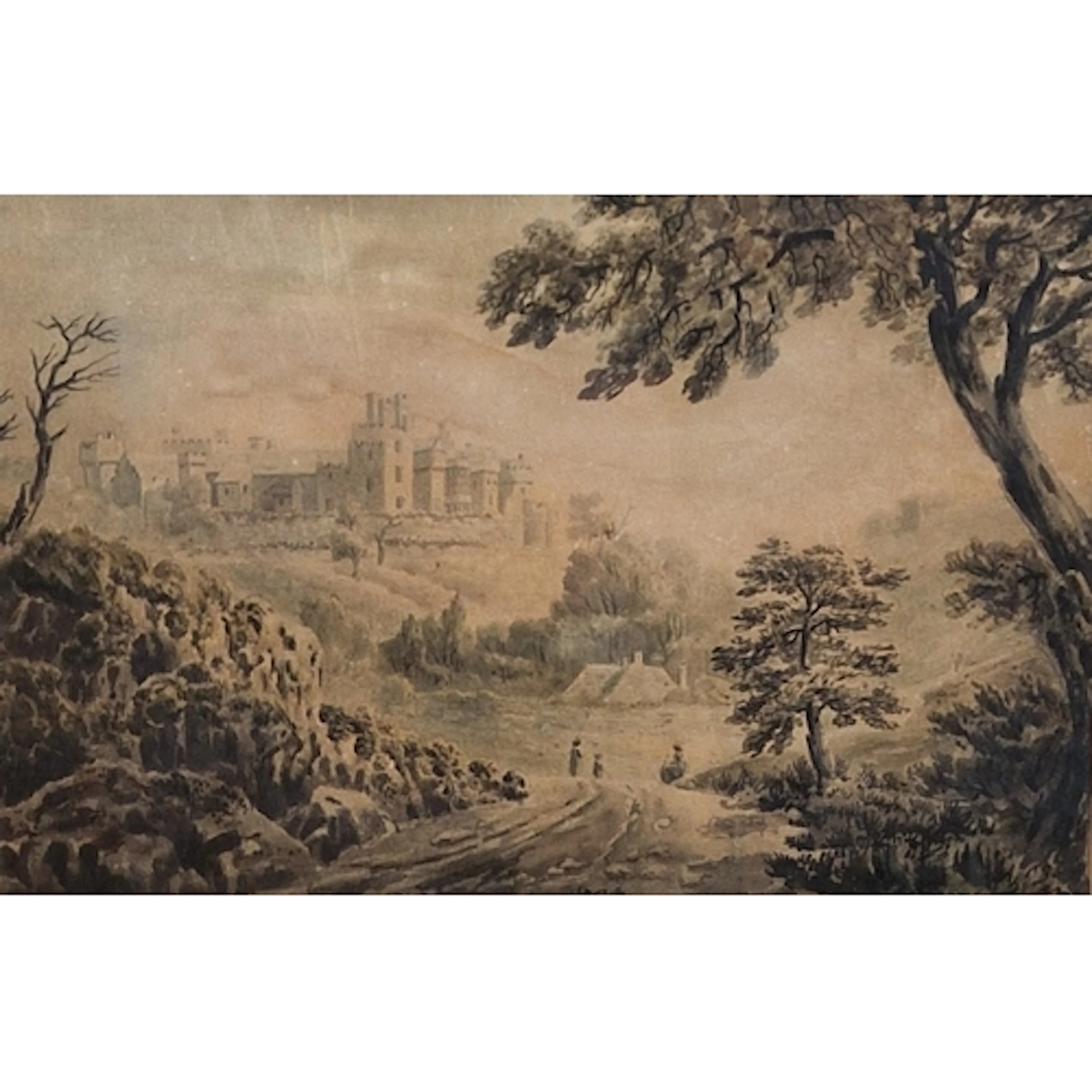 ENGLISH SCHOOL CIRCA 1790. St. Donats, pen and sepia wash, 1...
