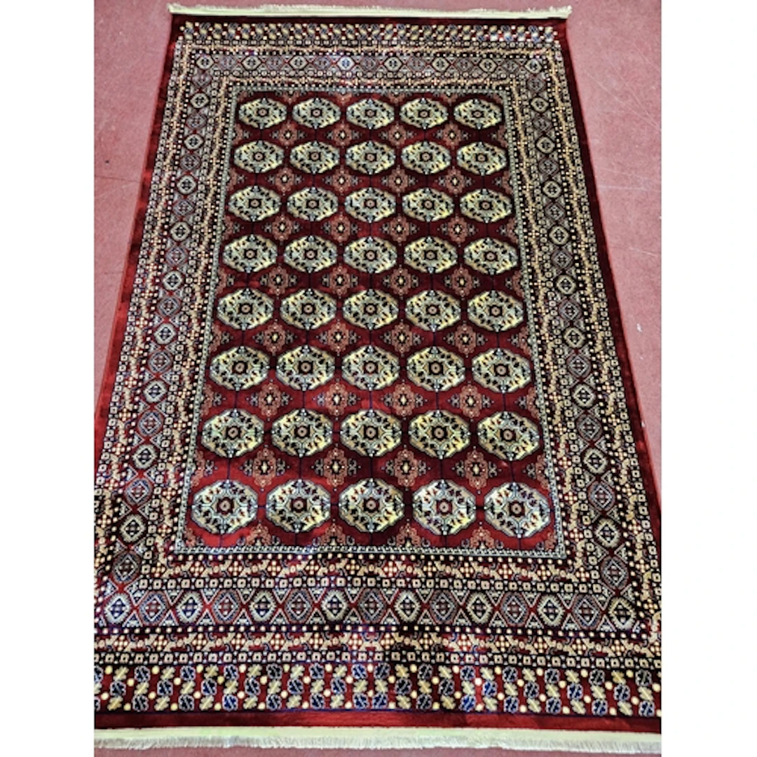 A red ground Turkish Soft Full Pile Carpet with central repe...