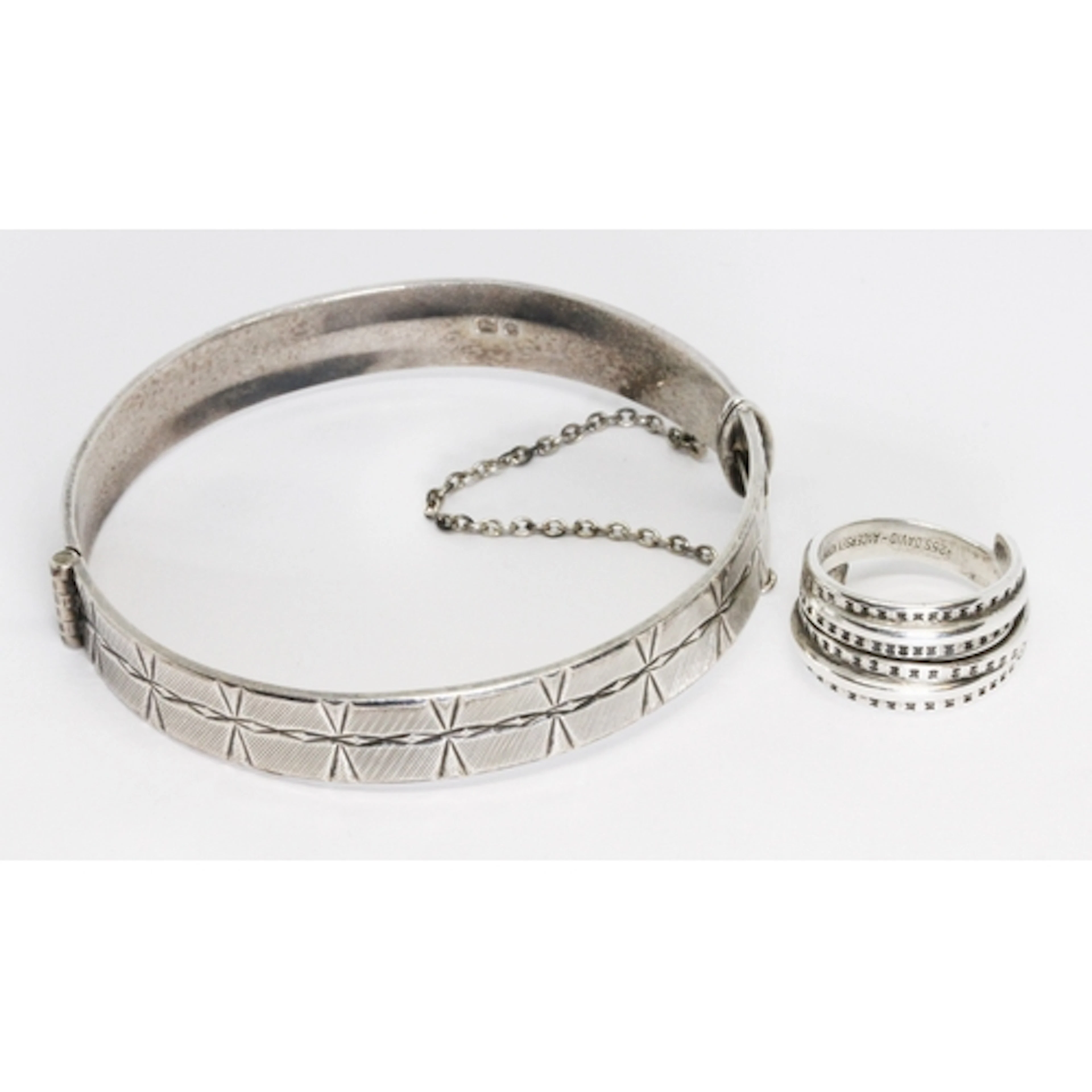 DAVID ANDERSEN, a Norwegian silver 'Saga' ring, inscribed 'C...