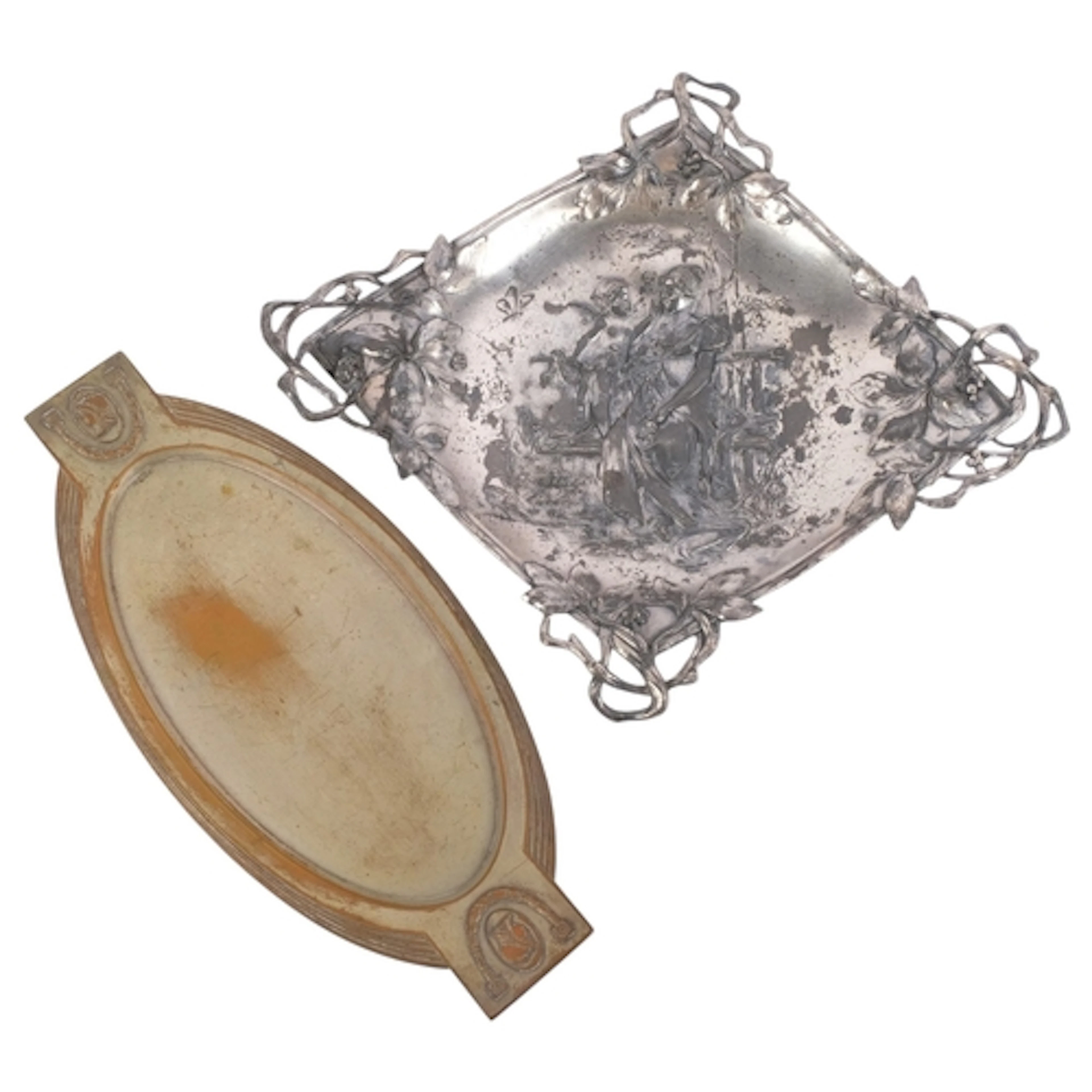 WMF - A large ornate Brittania metal diamond shaped footed b...