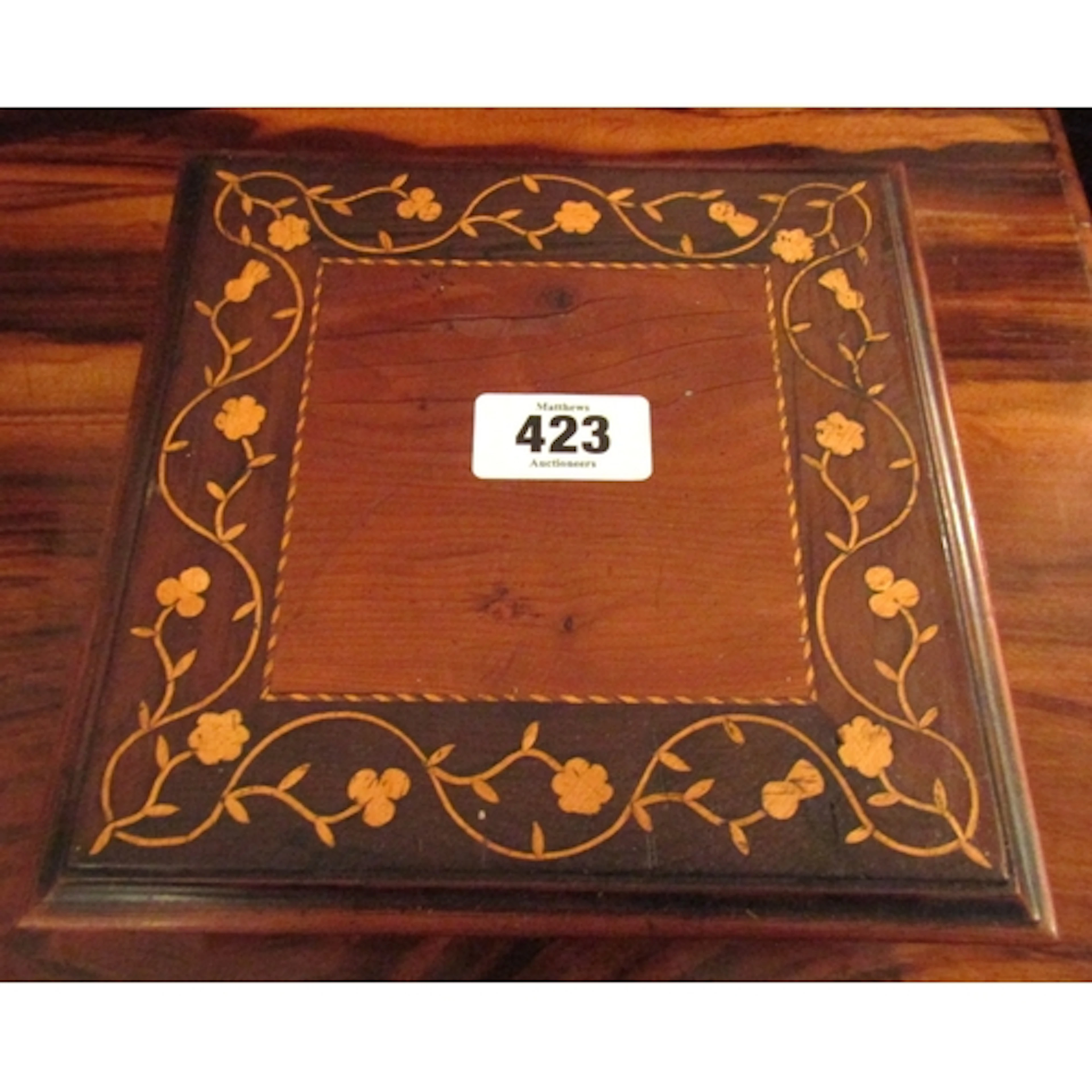 Killarney Wood Arbutus Inlaid Box Decorated with Shamrocks R...
