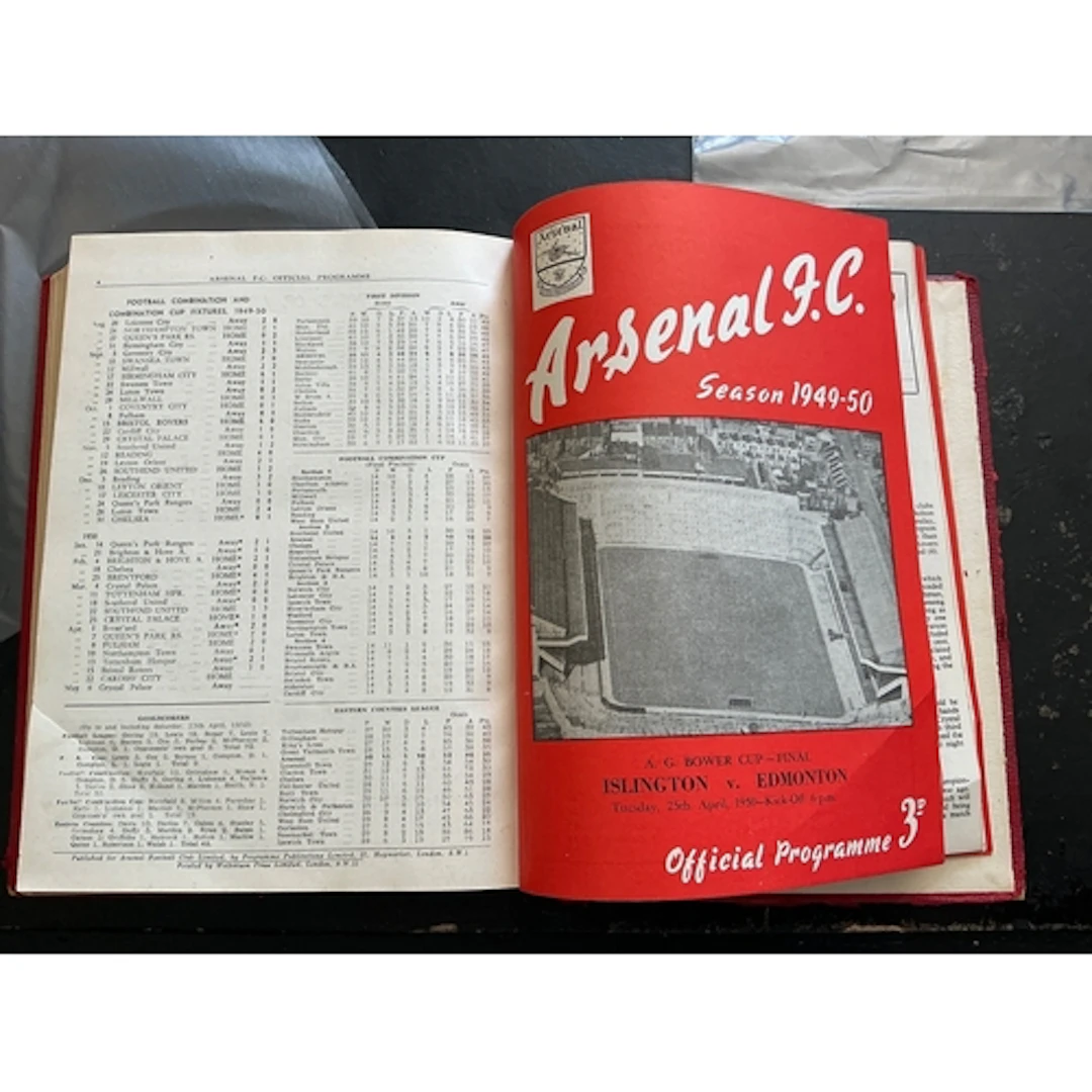 49/50 Arsenal Bound Volume Of Football Programmes: Believed ...