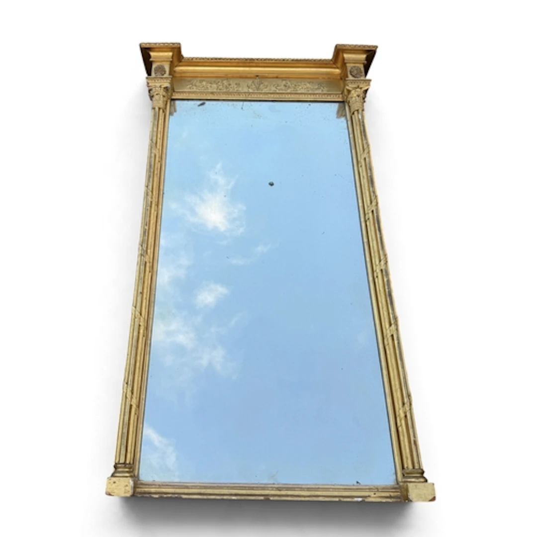 A 19TH CENTURY GILTWOOD PIER MIRROR