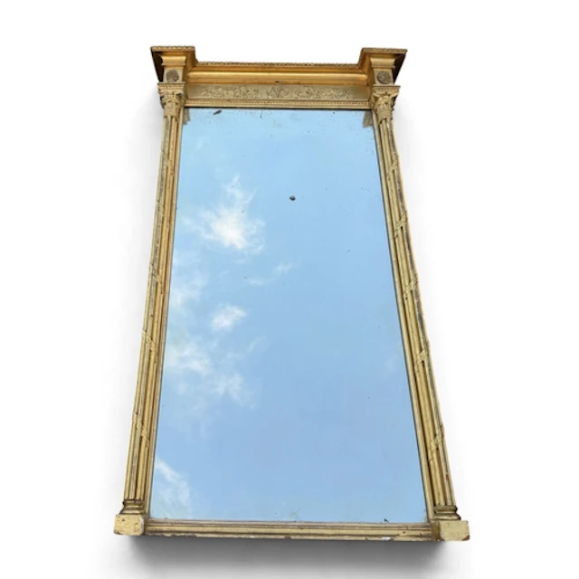 A 19TH CENTURY GILTWOOD PIER MIRROR