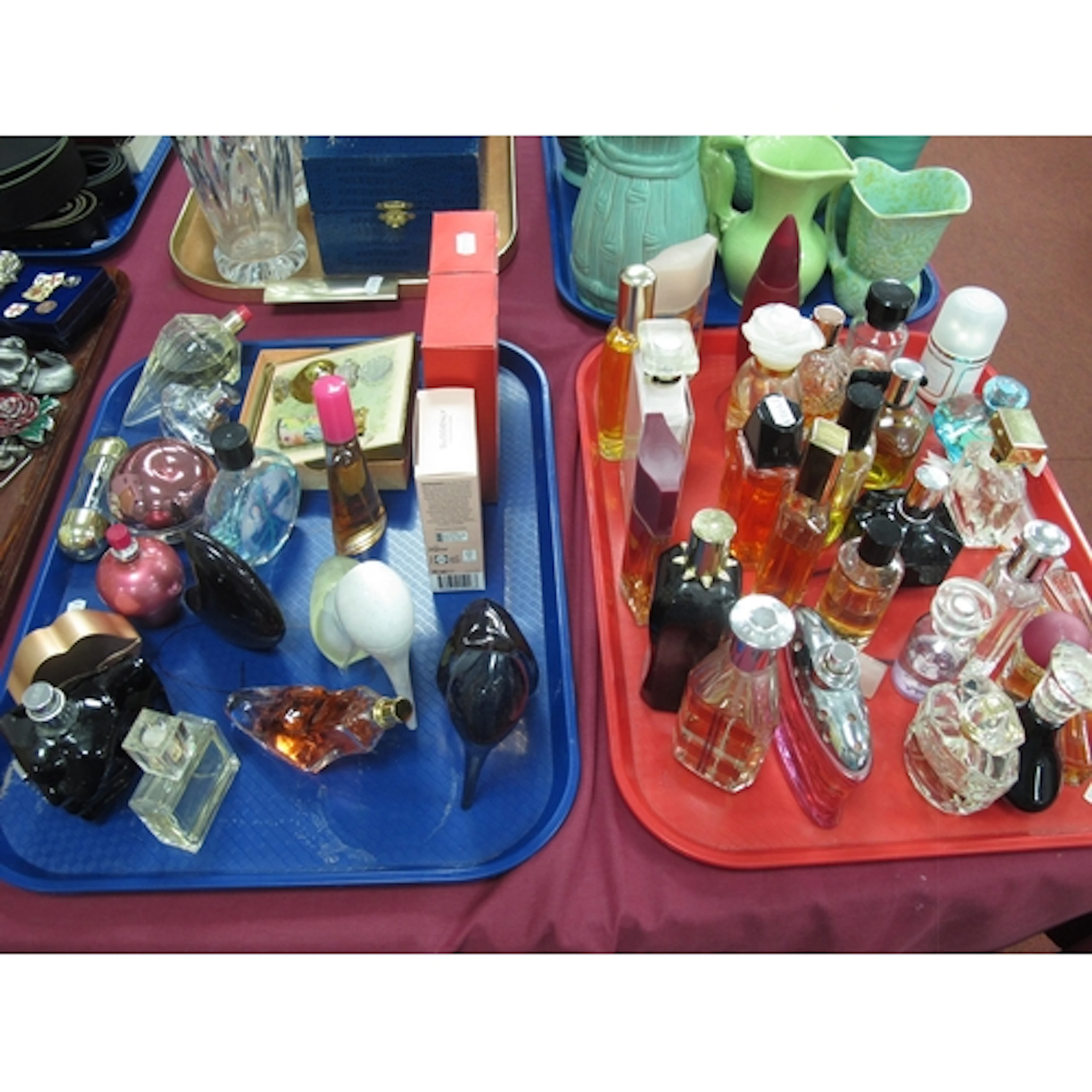 Perfume bottles and vanity items, including quantity of desi...
