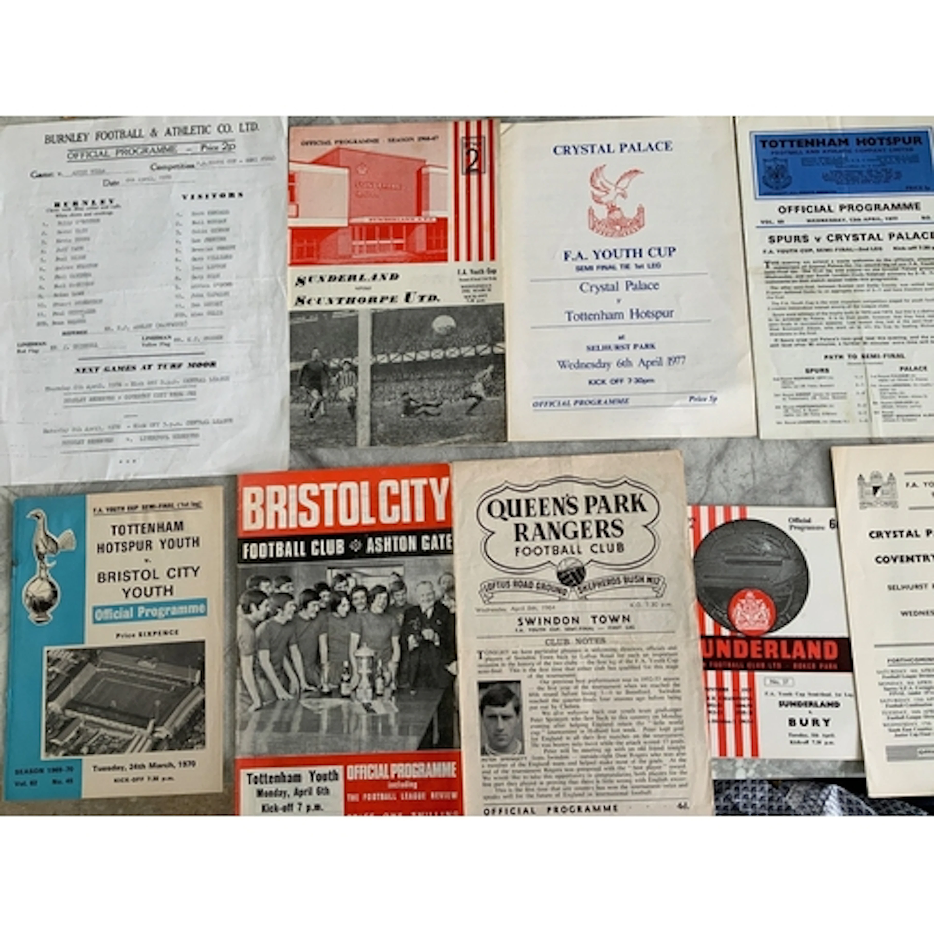 FA Youth Cup Semi Final Football Programmes: 63/64 Sunderlan...