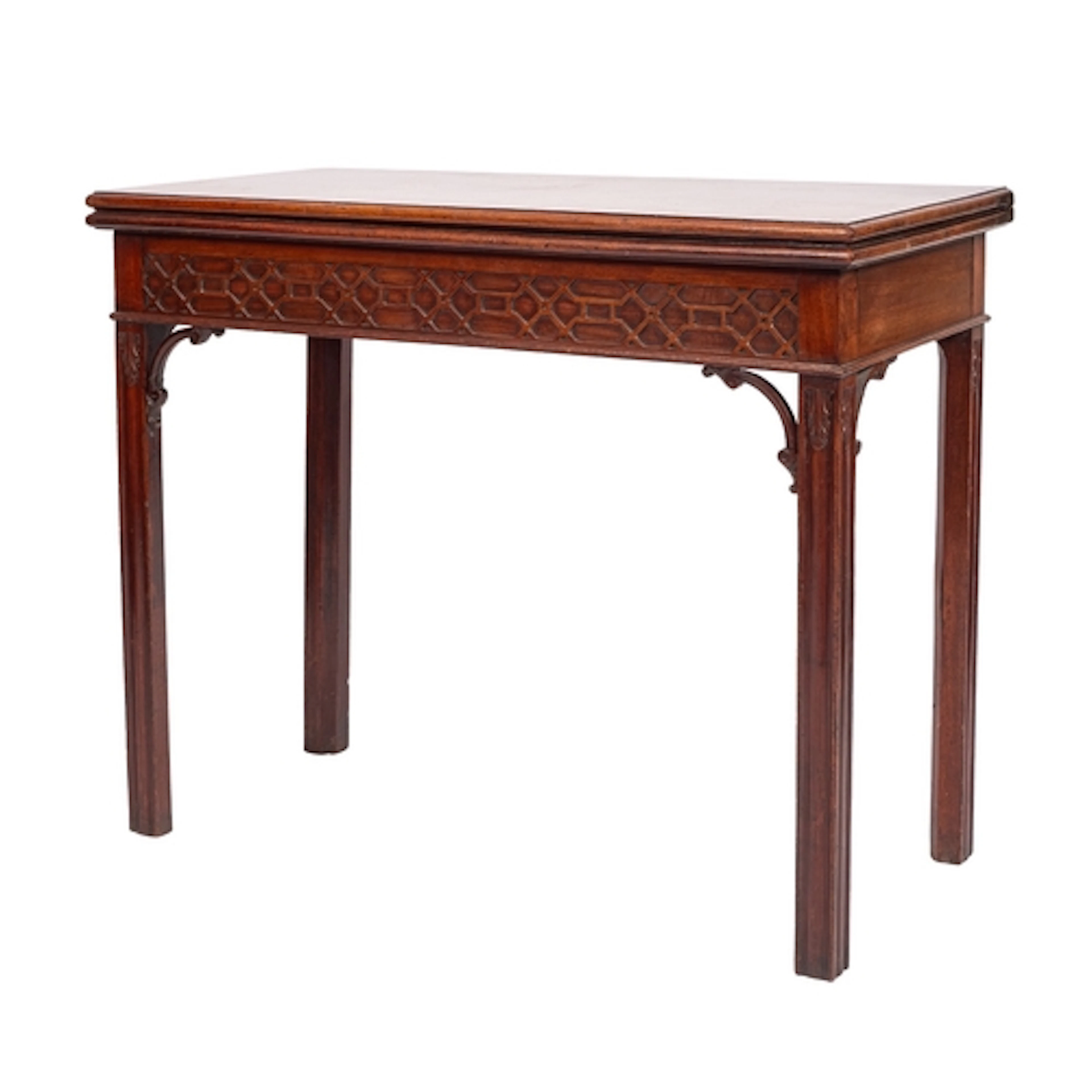 A fine George III mahogany tea table, in Chippendale style, ...