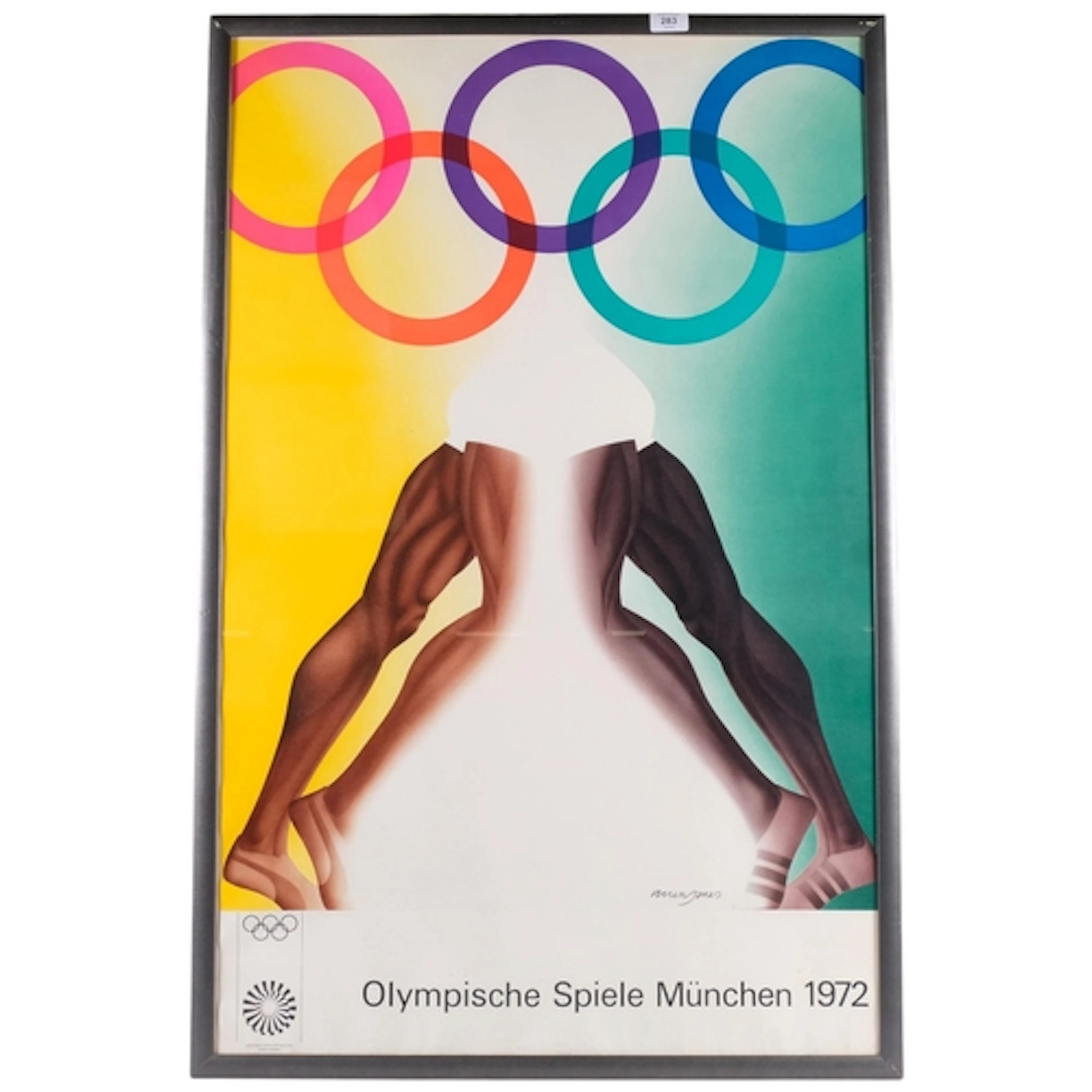 Allen Jones, 1972 Munich Olympic Games poster, framed, overa...