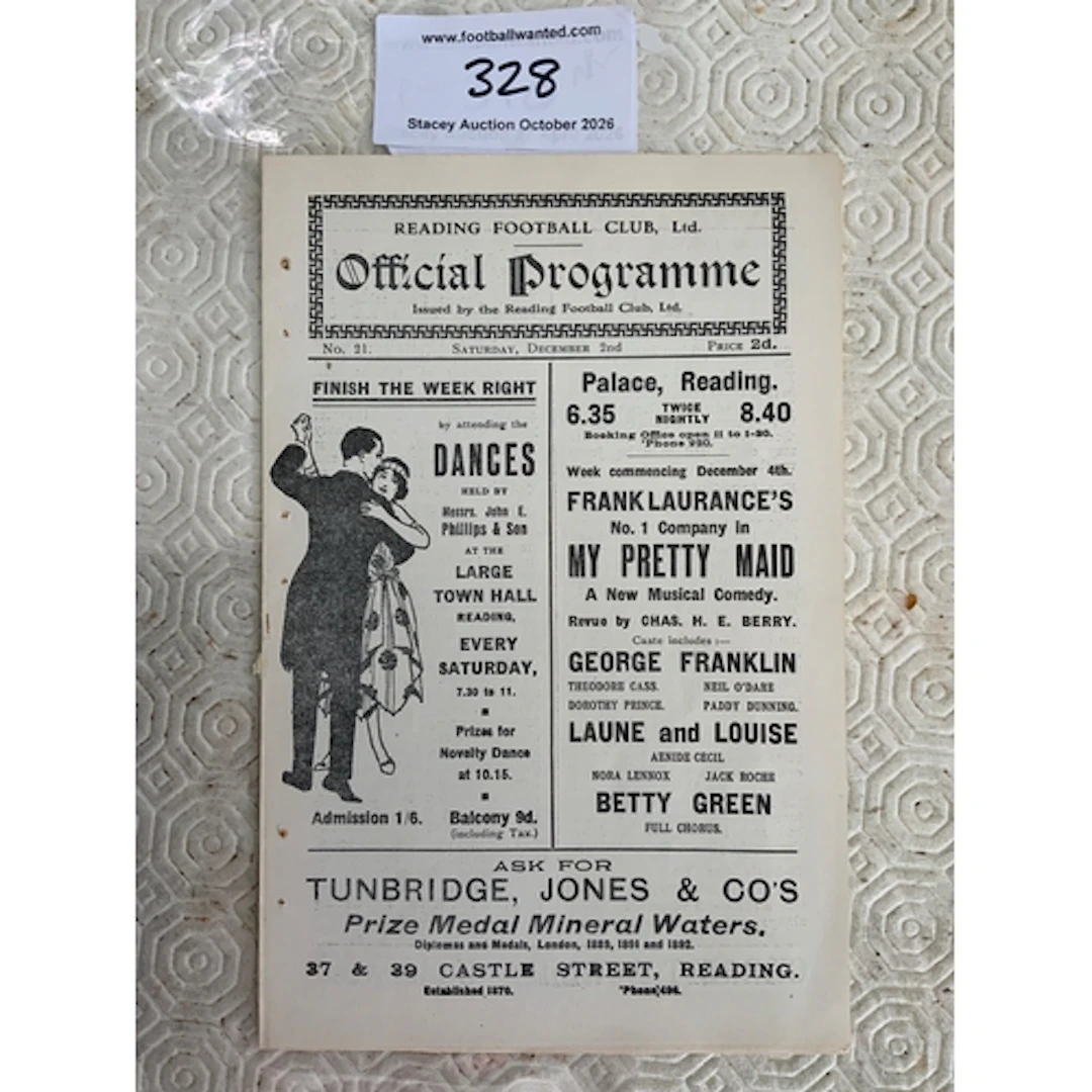 1922 - 1923 Reading v Bristol Rovers FA Cup Football Program...
