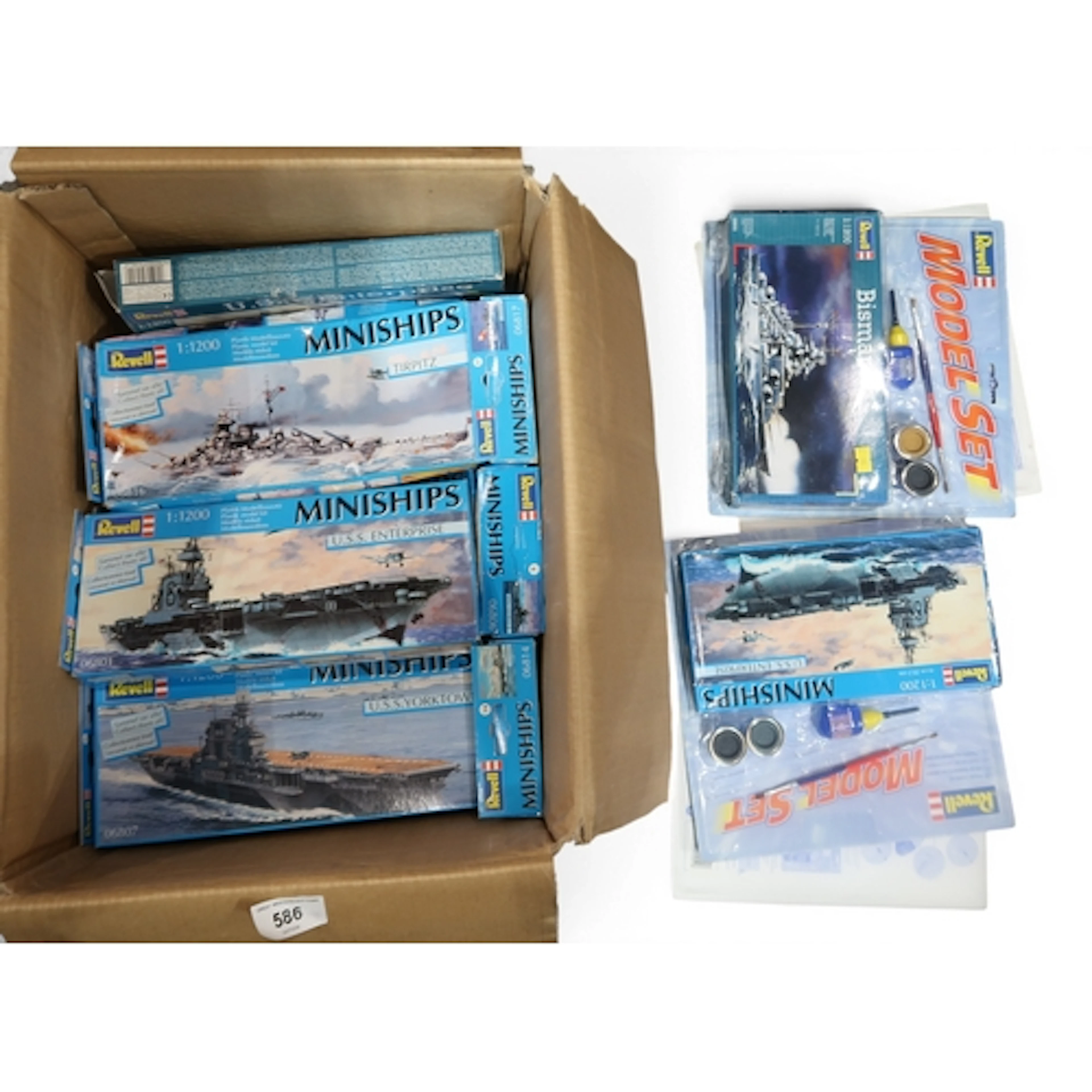 A quantity of Revell 1200th-scale ship model kits, including...