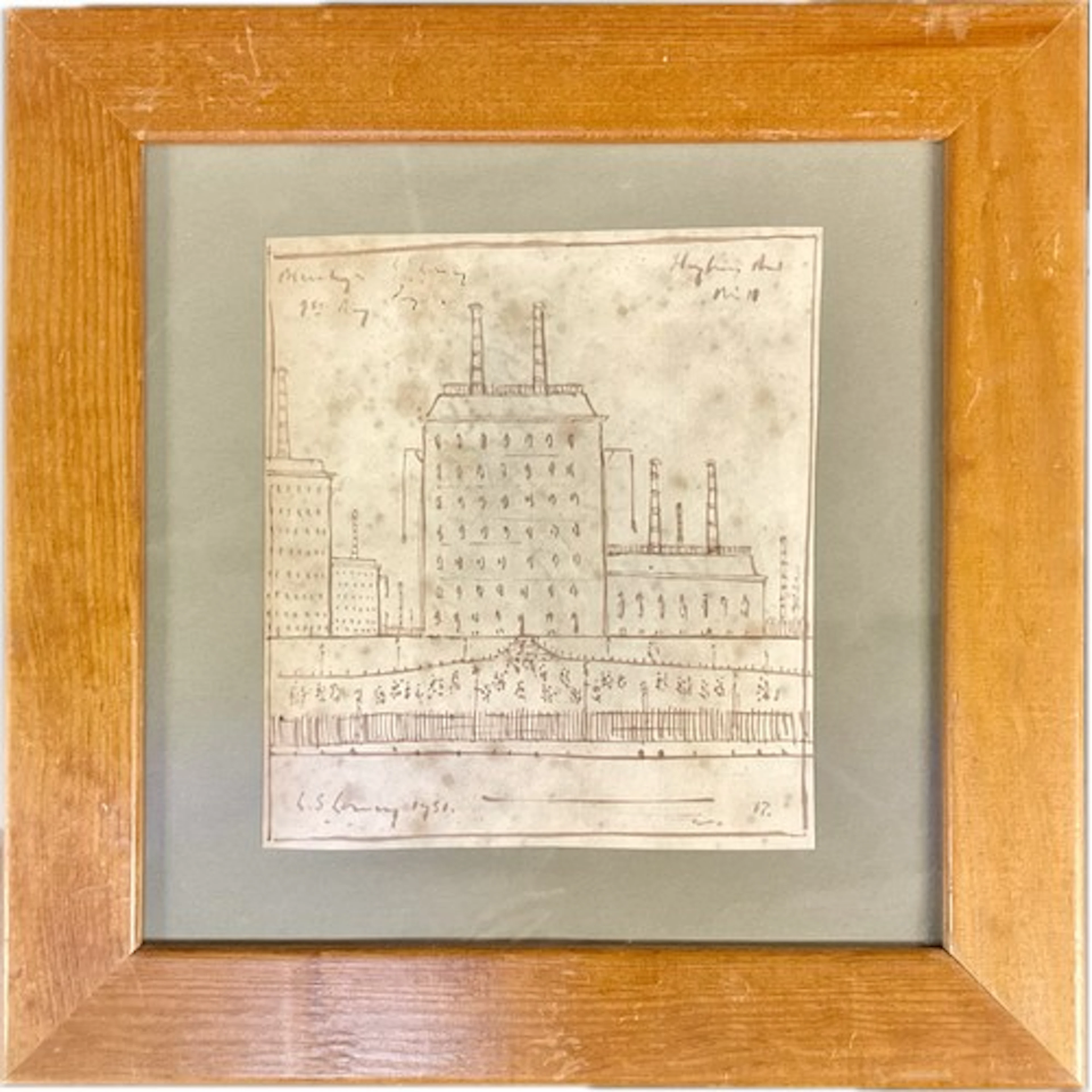 After LS Lowry Old Mill Buildings scene mixed media 16cm ...