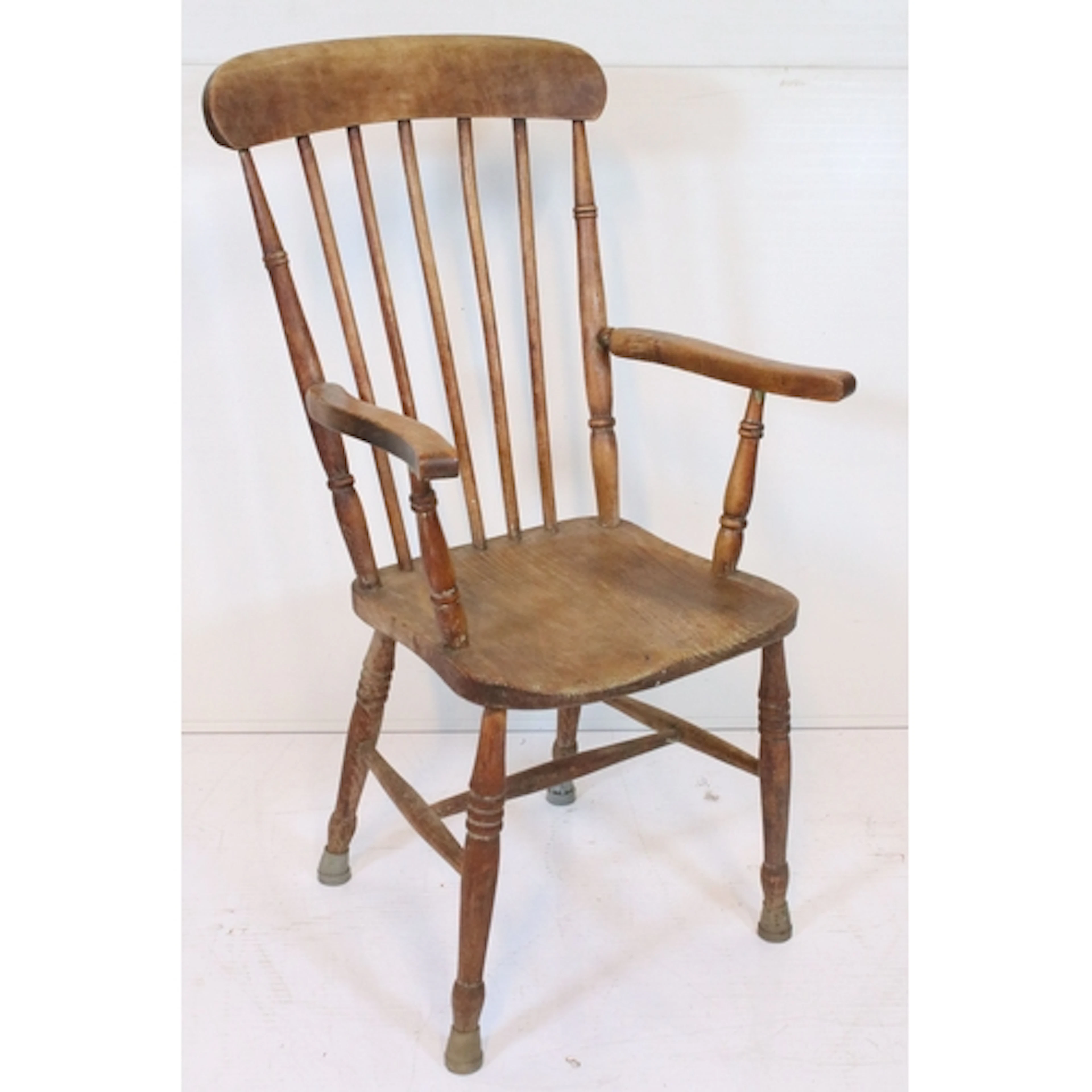 19th century ash and elm stick back Windsor chair, having sh...