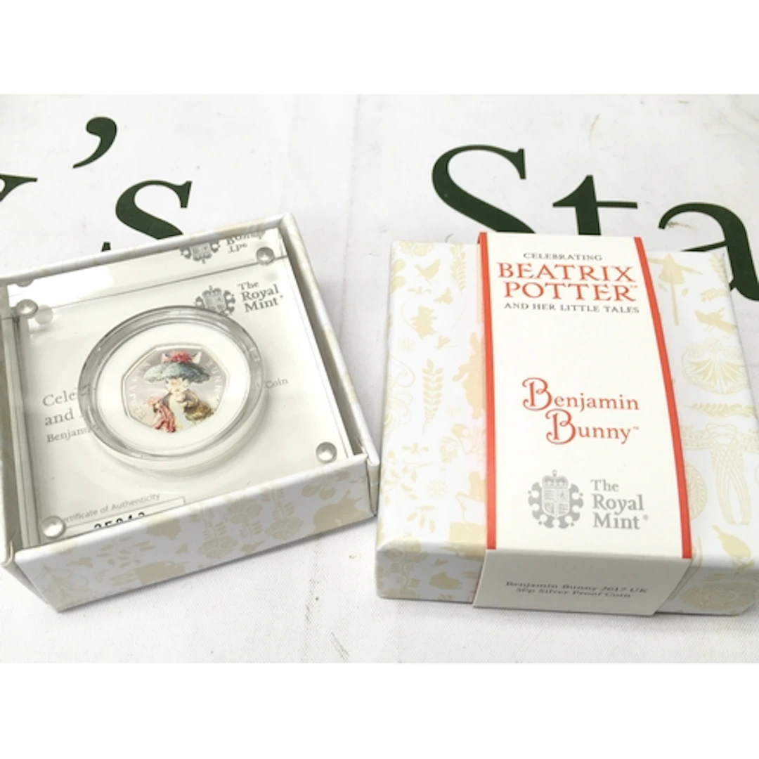 Beatrix Potter Silver proof 50p Coin Benjamin Bunny 2017 in ...