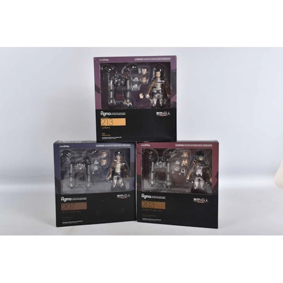THREE BOXED MAX FACTORY FIGMA ATTACK ON TITAN ACTION FIGURES...
