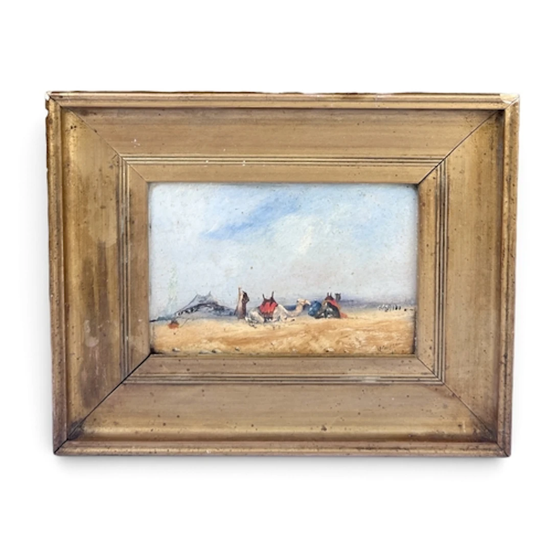 JOHN COULSON (BRITISH, 19TH CENTURY): CAMELS RESTING IN THE ...