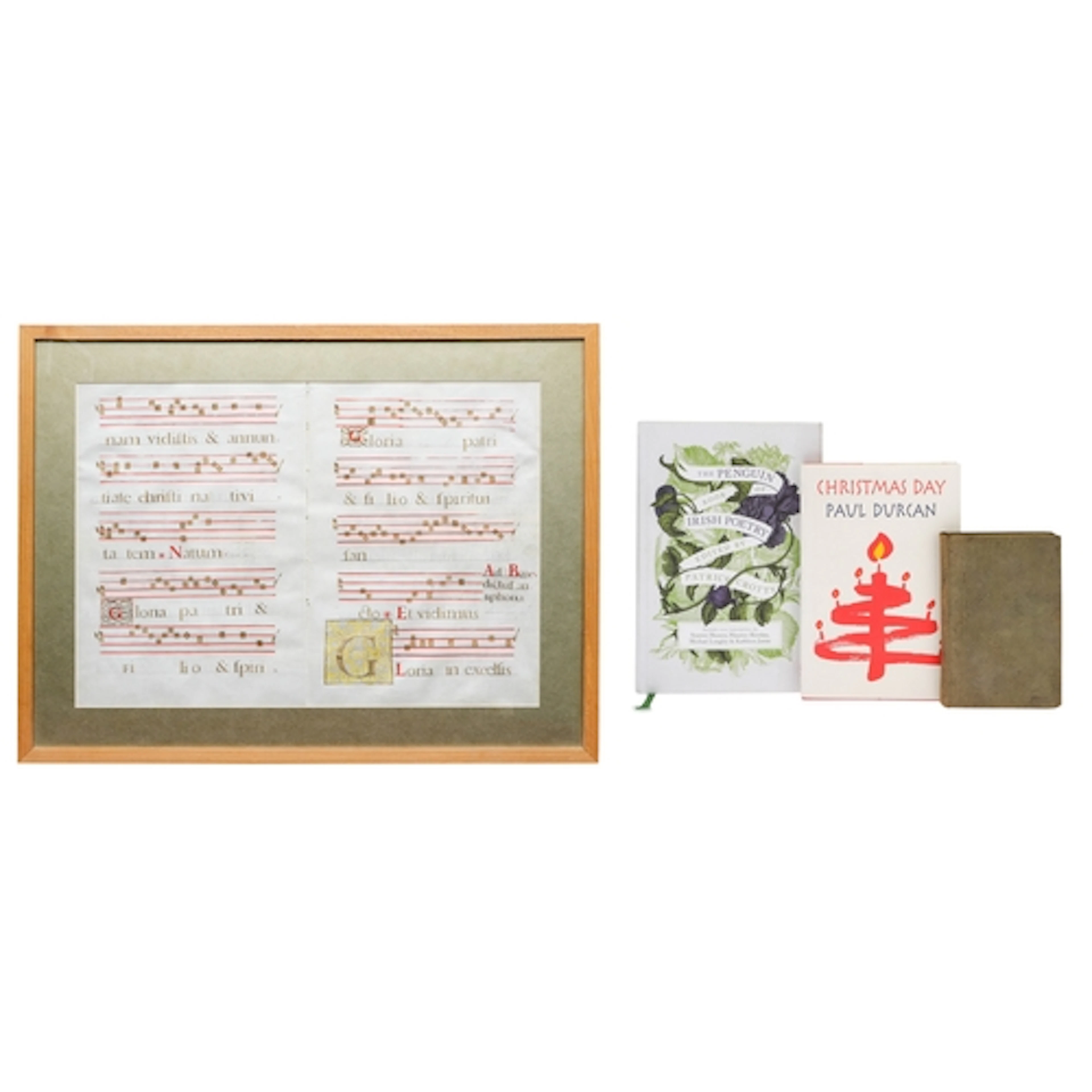 A FRAMED ANTIQUE ILLUSTRATED PORTION OF GLORIA IN EXCELSIS D...